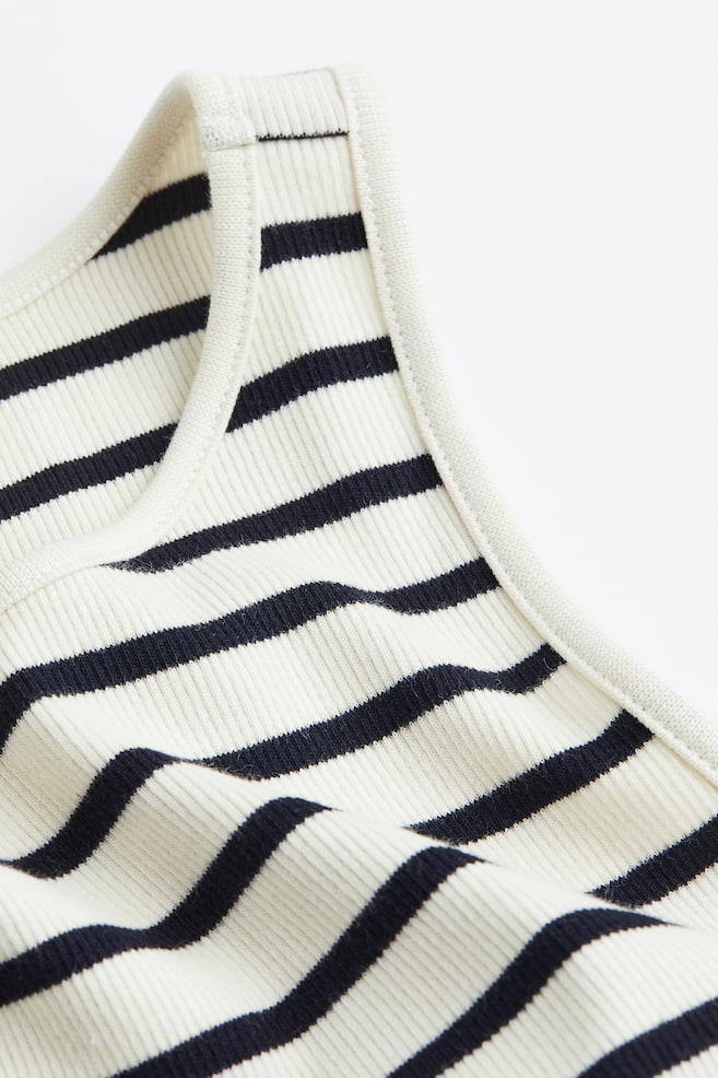 Ribbed vest top - White/Black striped/Black/White/Grey marl/dc - 3
