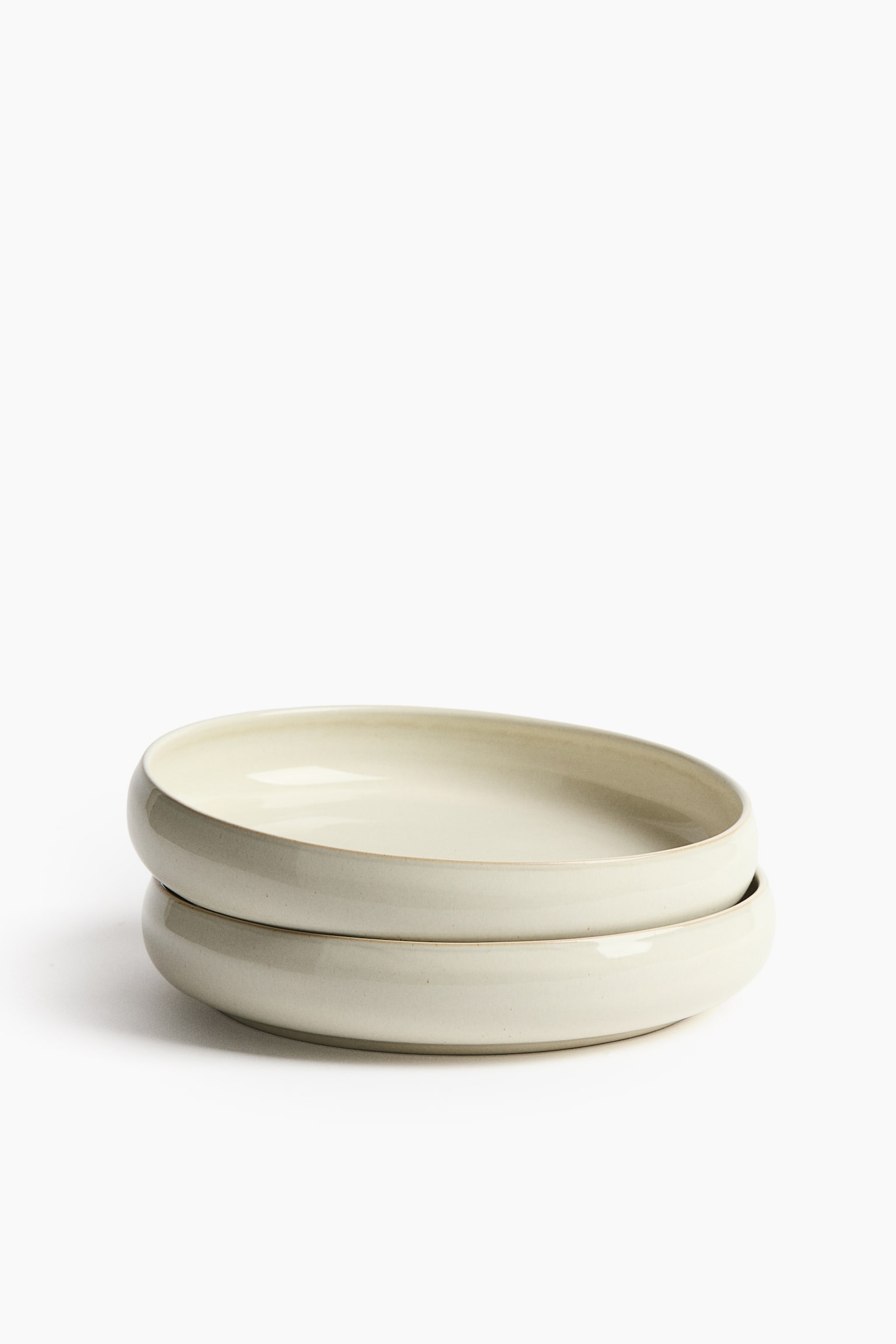 Lot de 2 assiettes creuses avec glaçure réactive - Beige clair/Vert - 3