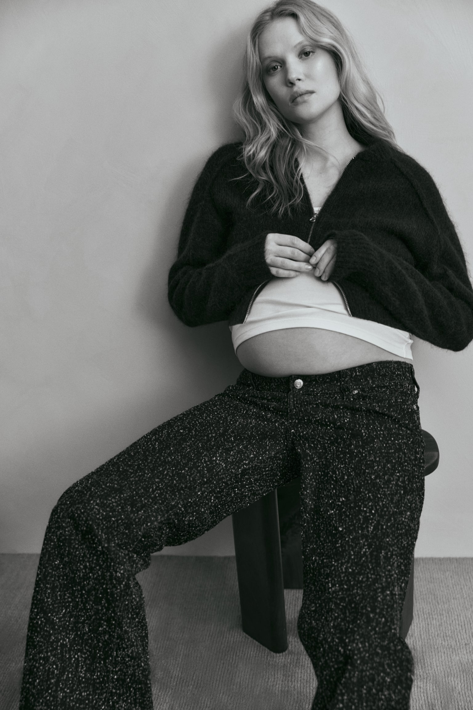 MAMA Before & After wide jeans - כחול ג'ינס כהה/אפור כהה - 8