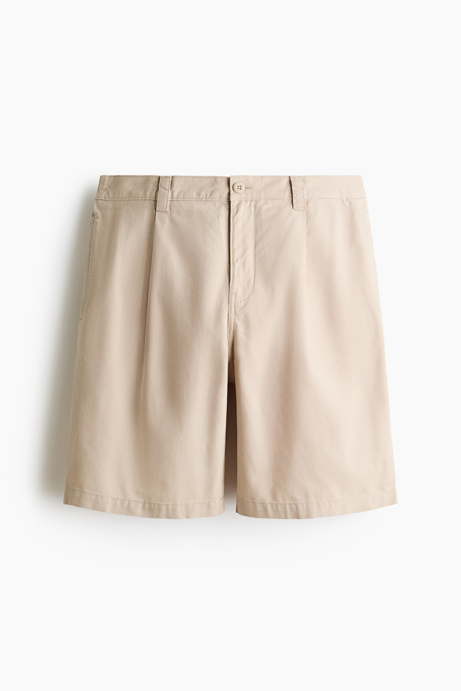 Relaxed Fit Cotton Chino shorts - Beige/Black - 1