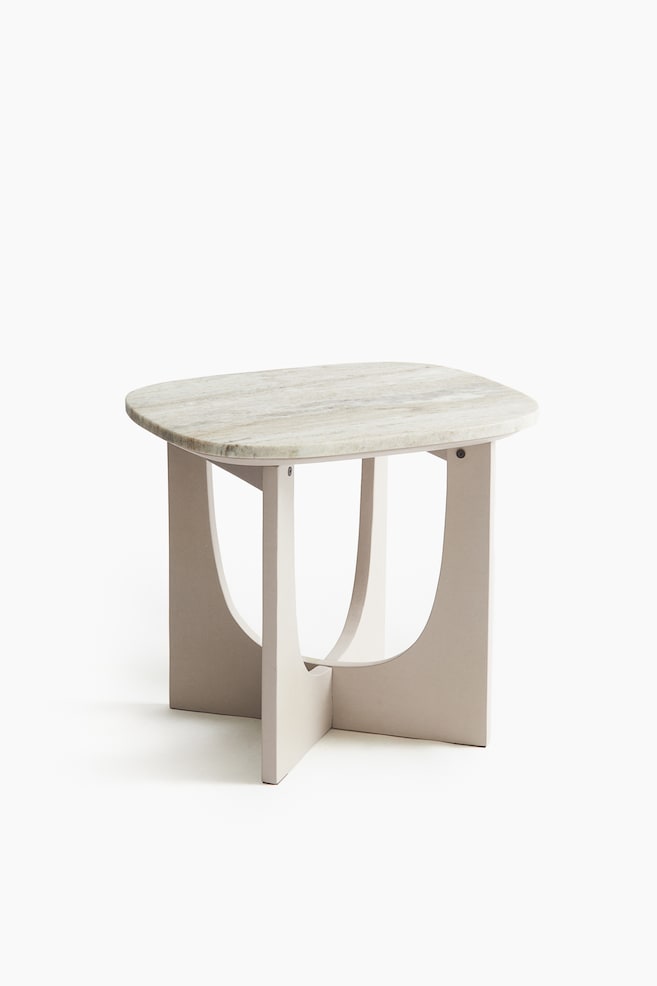 Sidobord i marmor - Ljusbeige - 1
