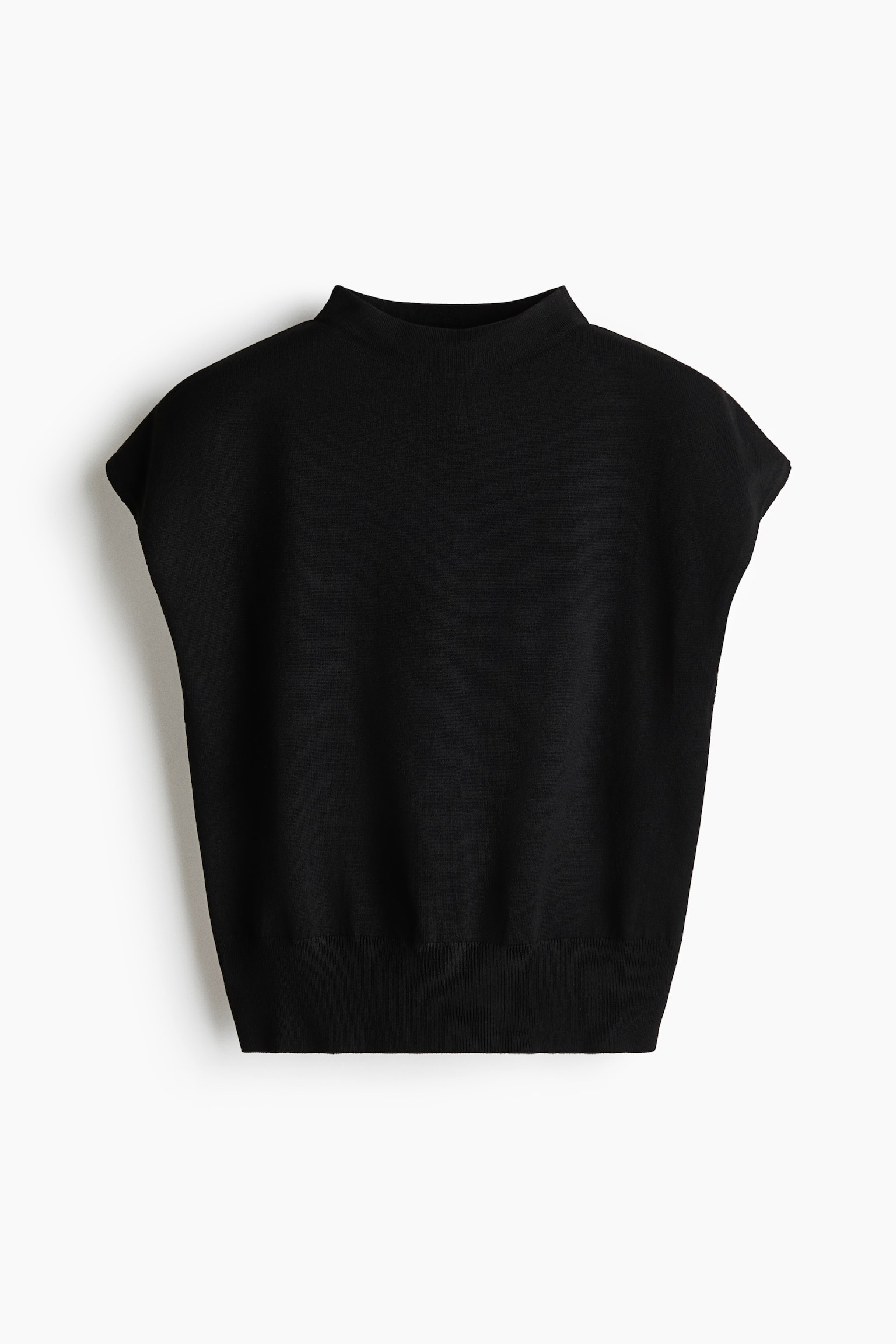 Haut à mancherons en tricot fin - Noir/Crème/Vert kaki clair