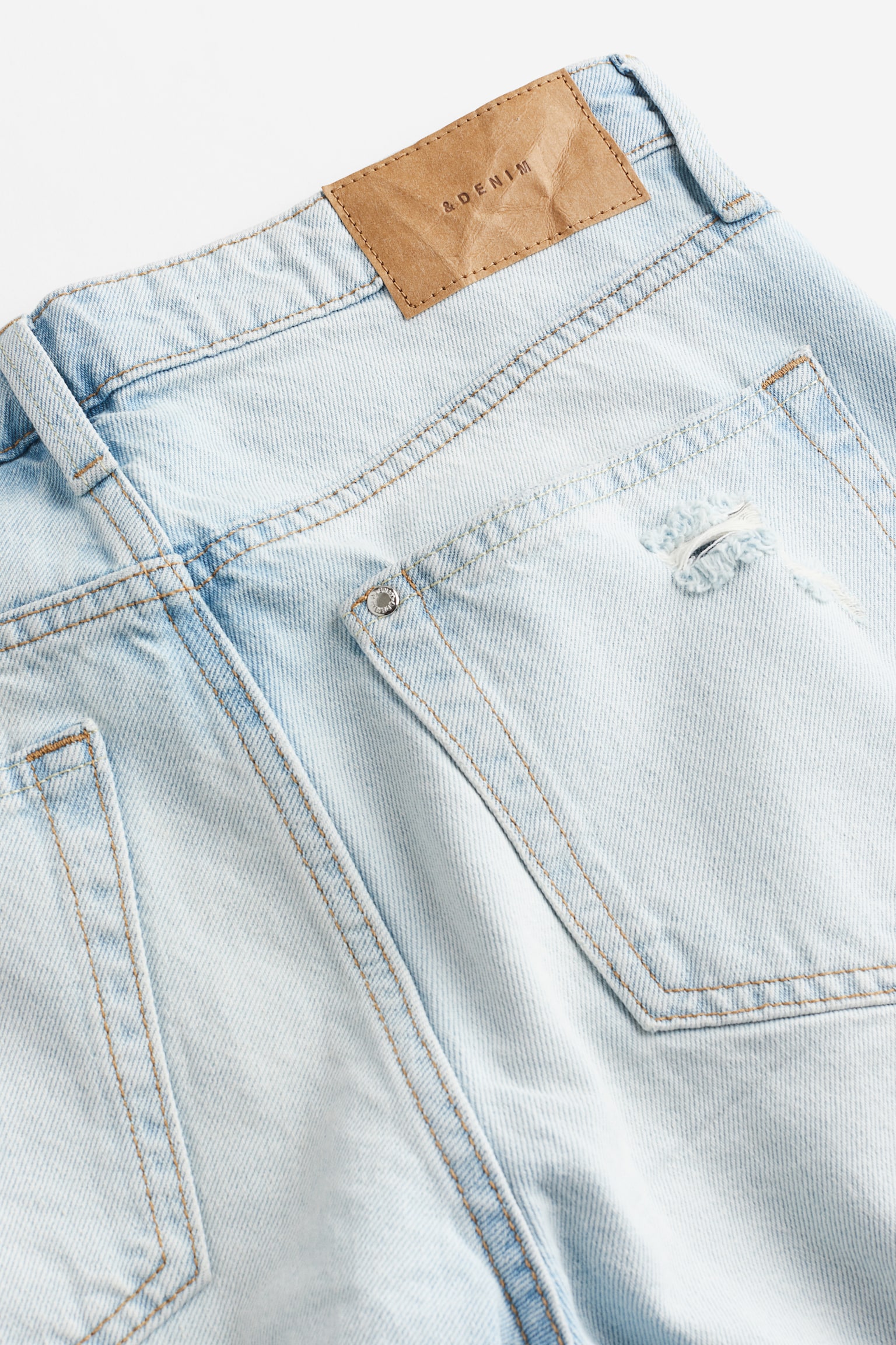 Baggy Low Denim shorts - Light denim blue - 5