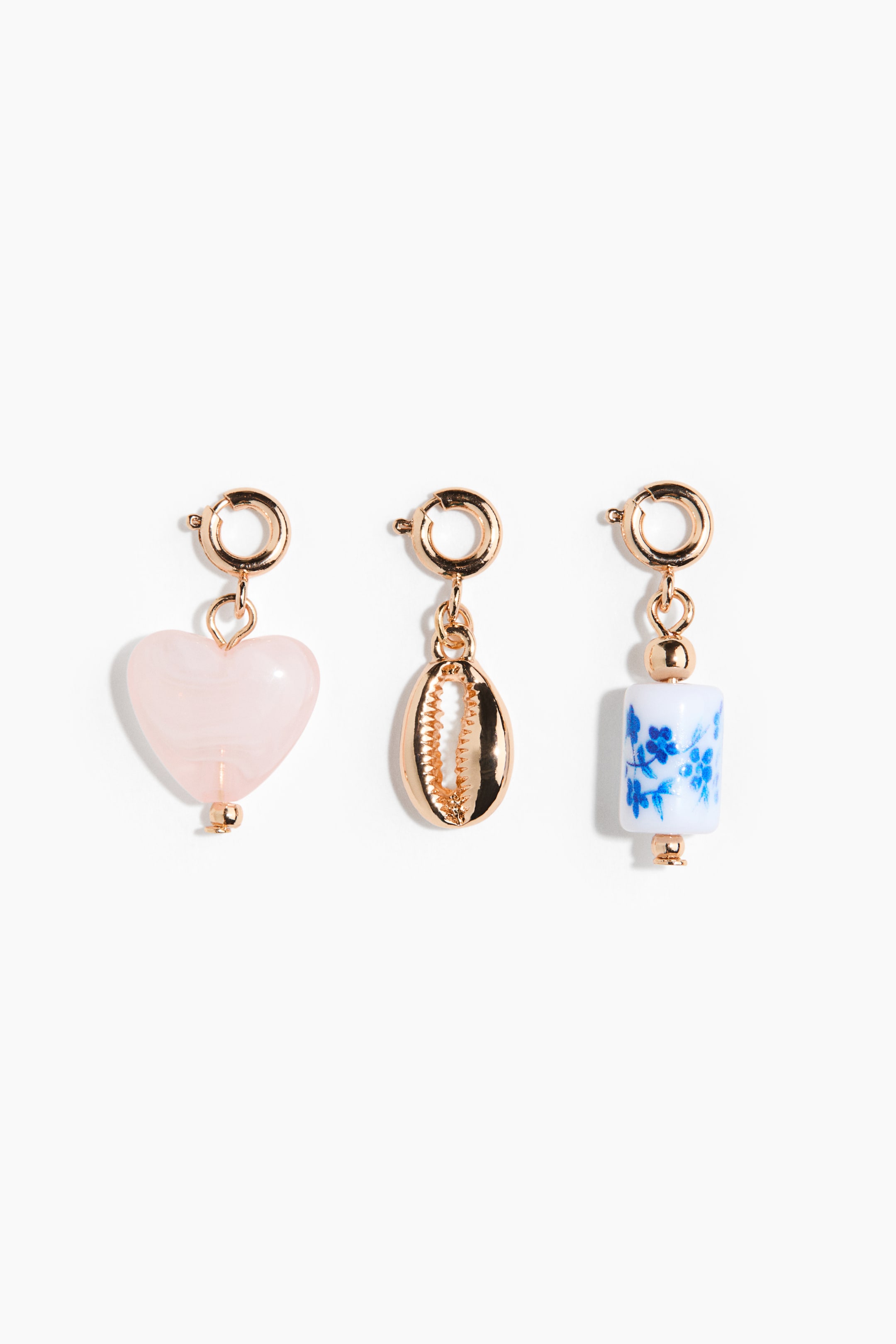 Переглянути збільшене зображення: 3-pack charms - Gold-coloured/Heart - Ladies | H&M UA 1