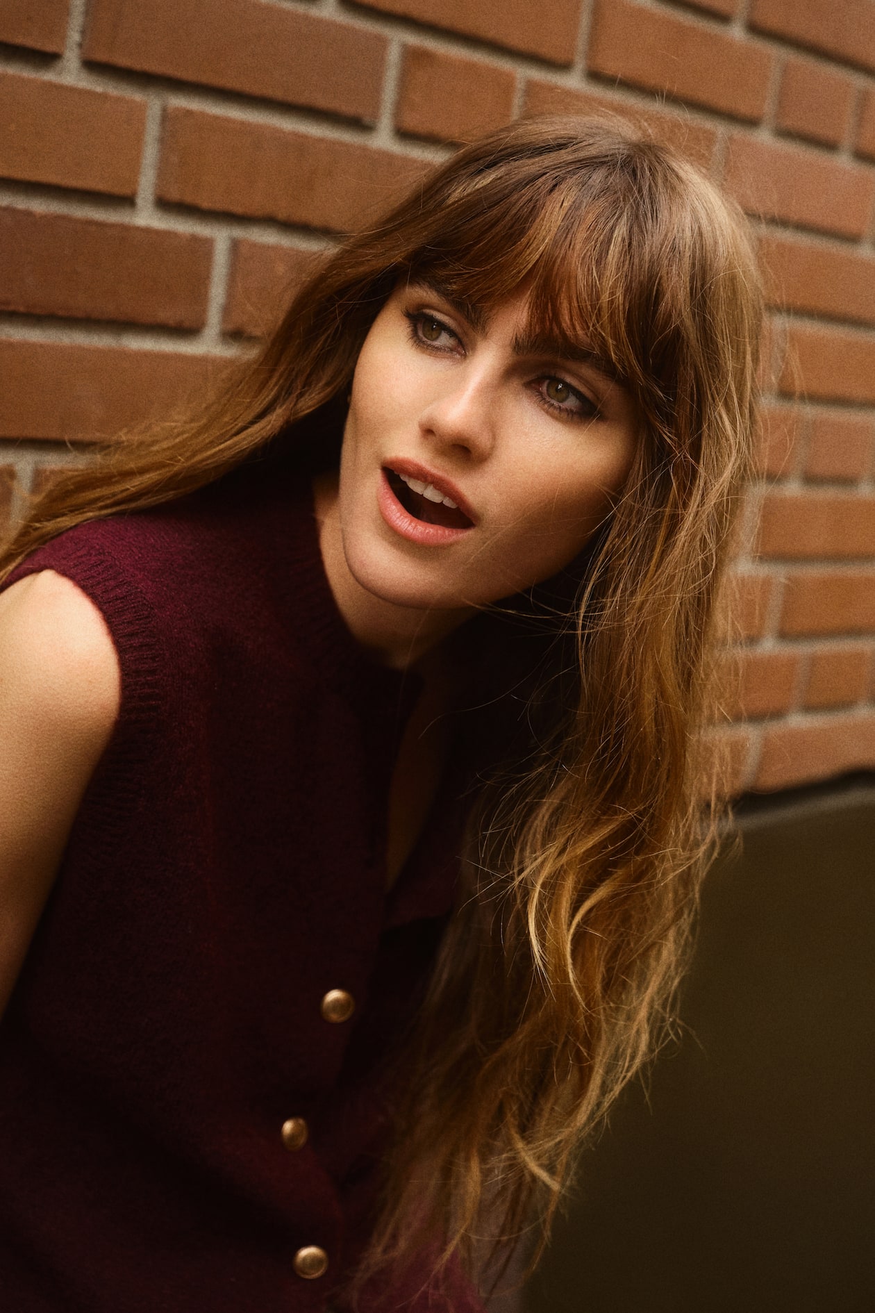 Fine-knit waistcoat - Burgundy - Ladies | H&M GB