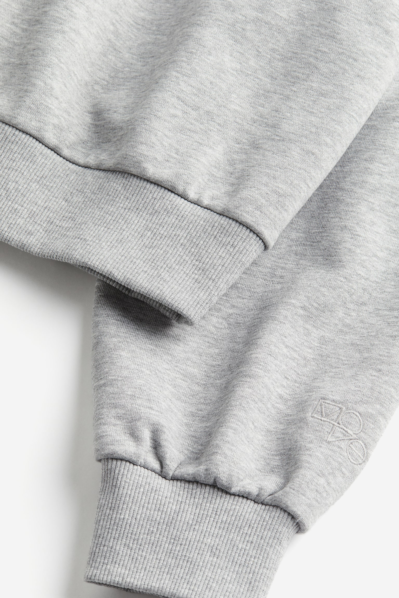 Cropped sweatshirt - Light grey marl/Blue/Light pink - 4