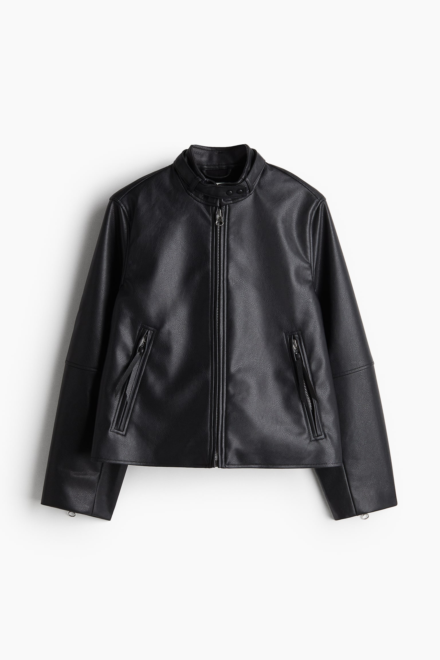 Coated biker jacket - Black - 2