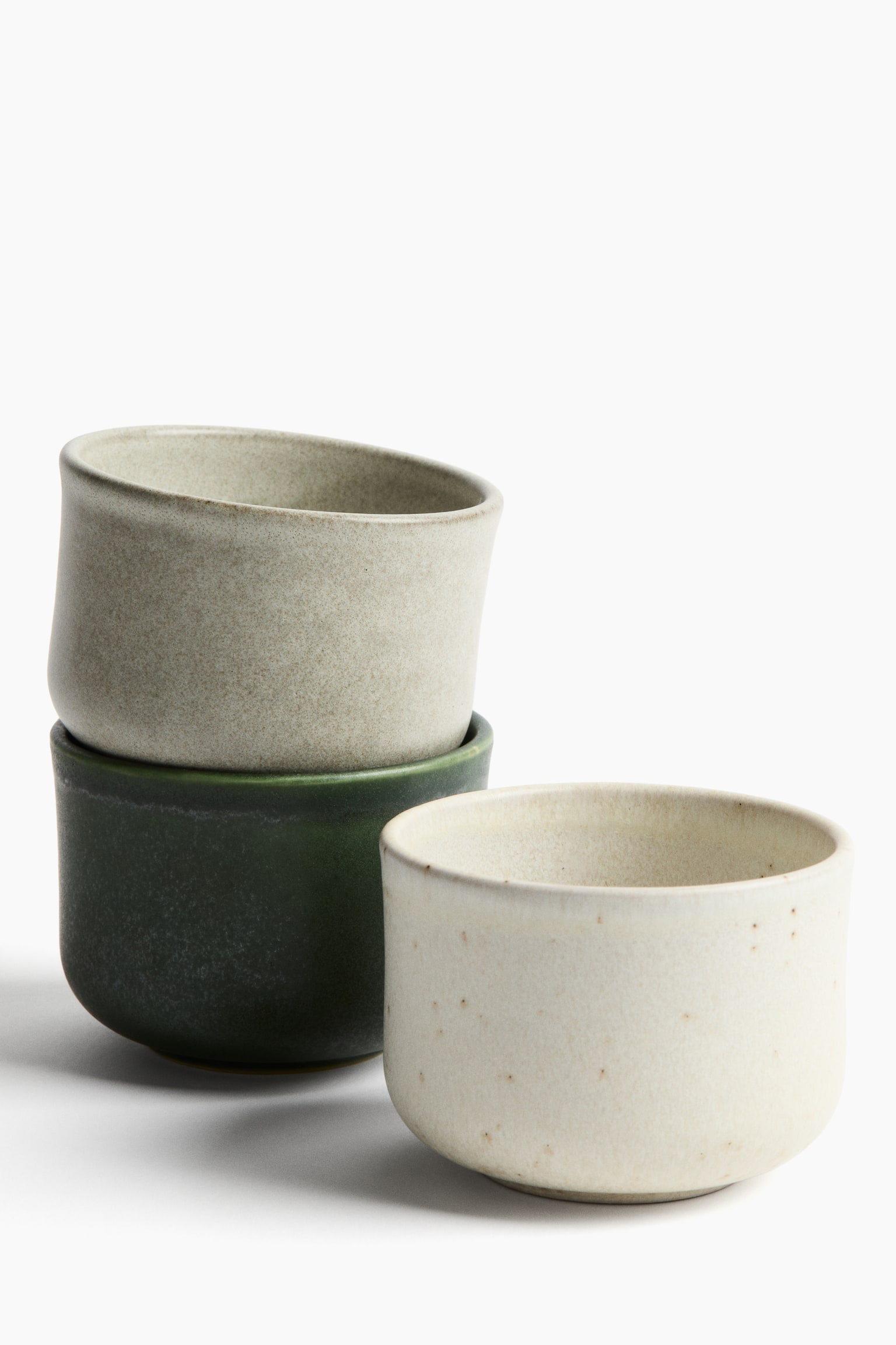Stoneware matcha mug - Greige/Light beige/Dark green - 2