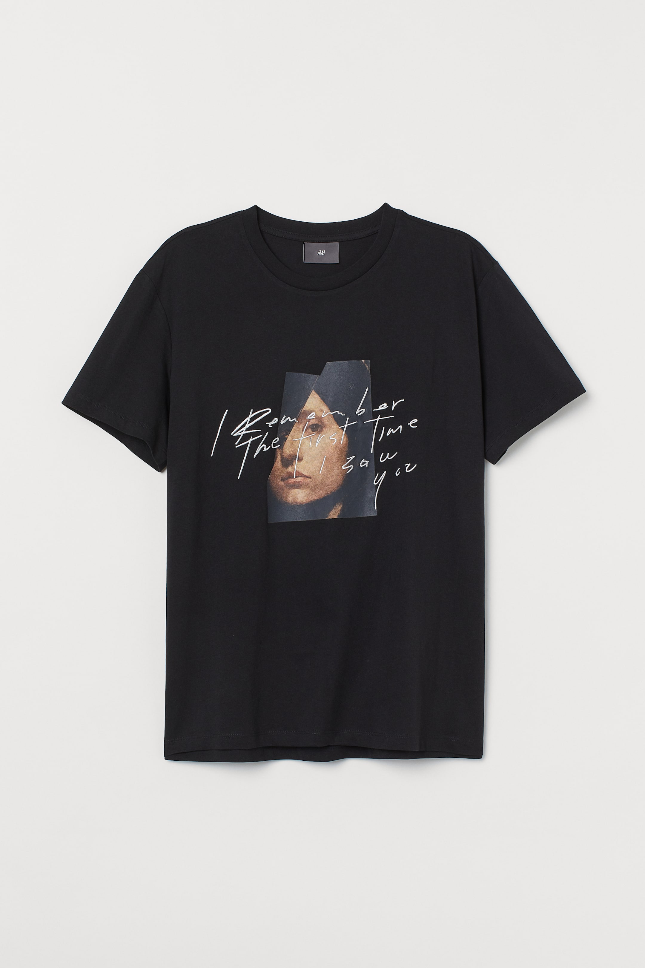 View larger image: T-shirt with a motif - Black/Portrait - Men | H&M 1