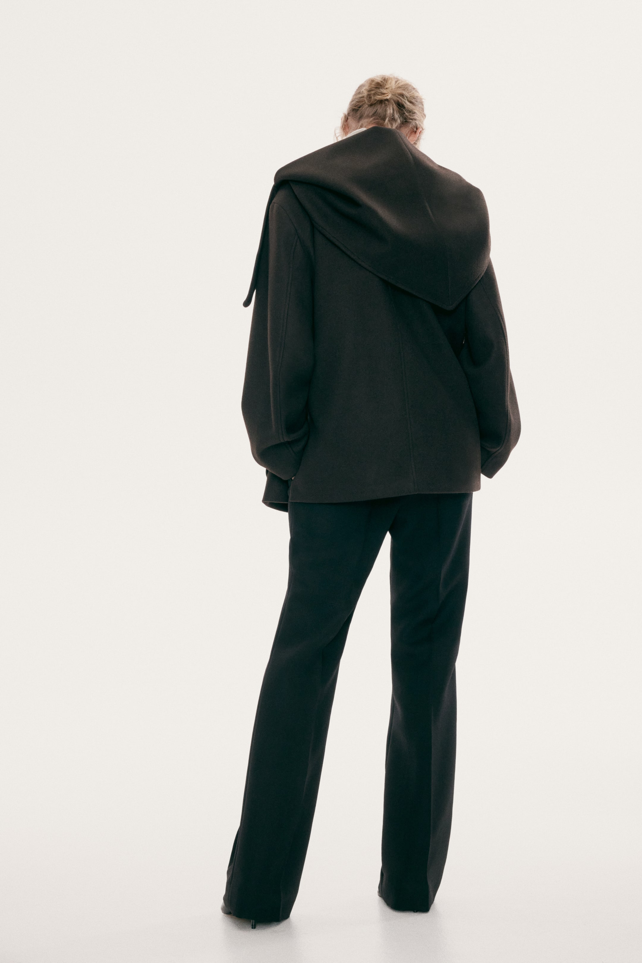 Oversized Scarf-Detail Coat