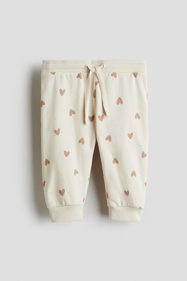 Pantaloni din bumbac - Light beige/Hearts/Albastru-deschis/Bej-deschis/țestoase - 1