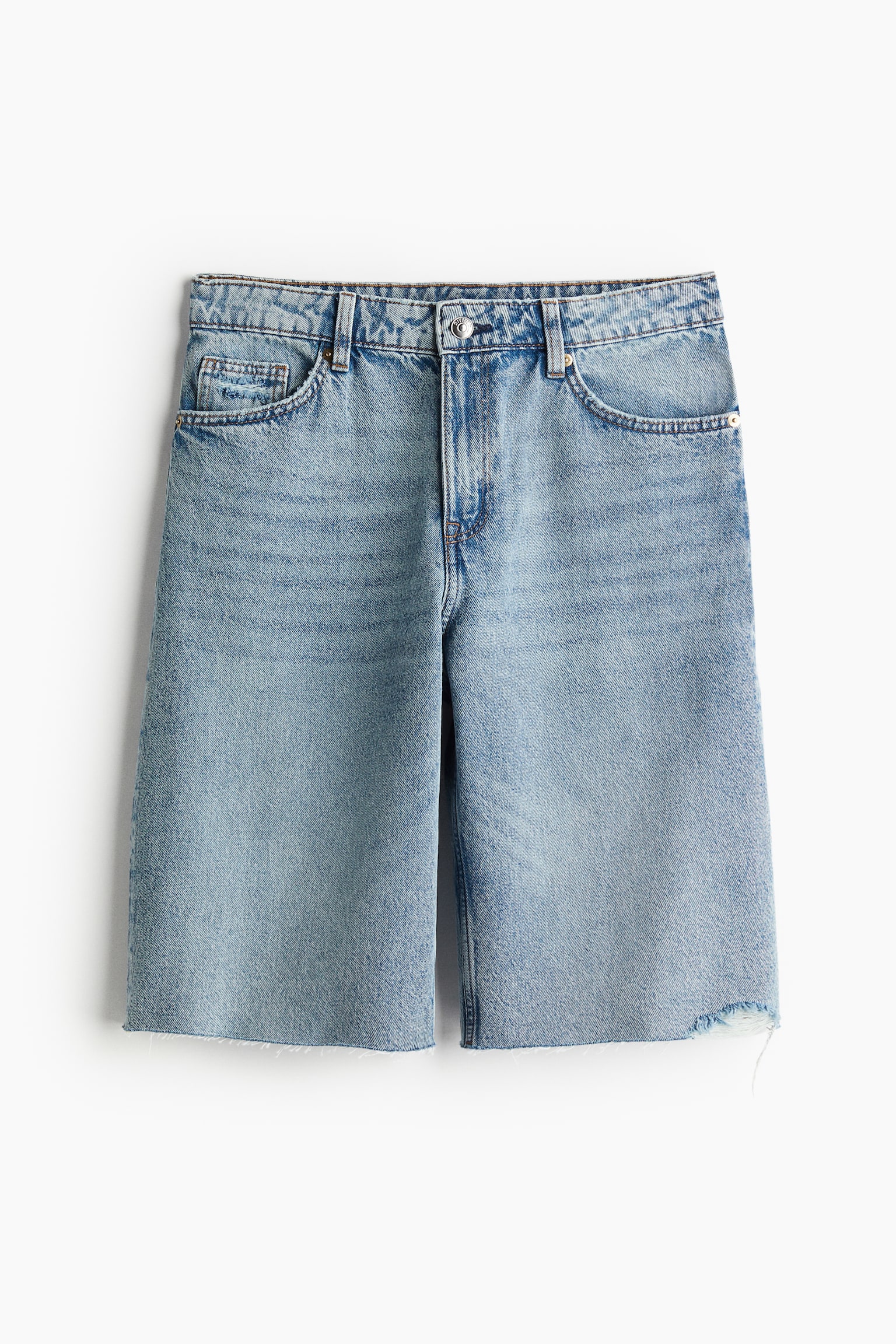 Bermuda Regular Denim Shorts - Light denim blue/Black - 2