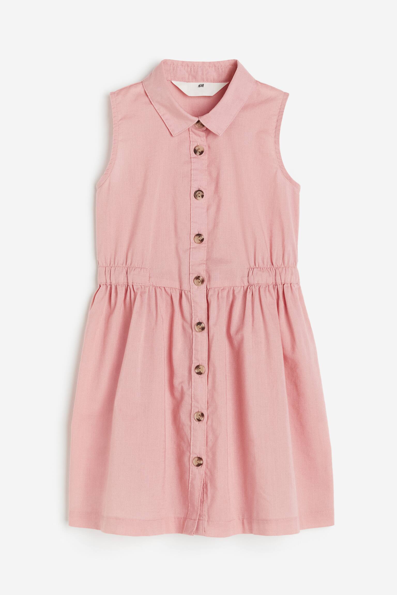 Váy sơ mi cotton - Màu hồng khói - 1