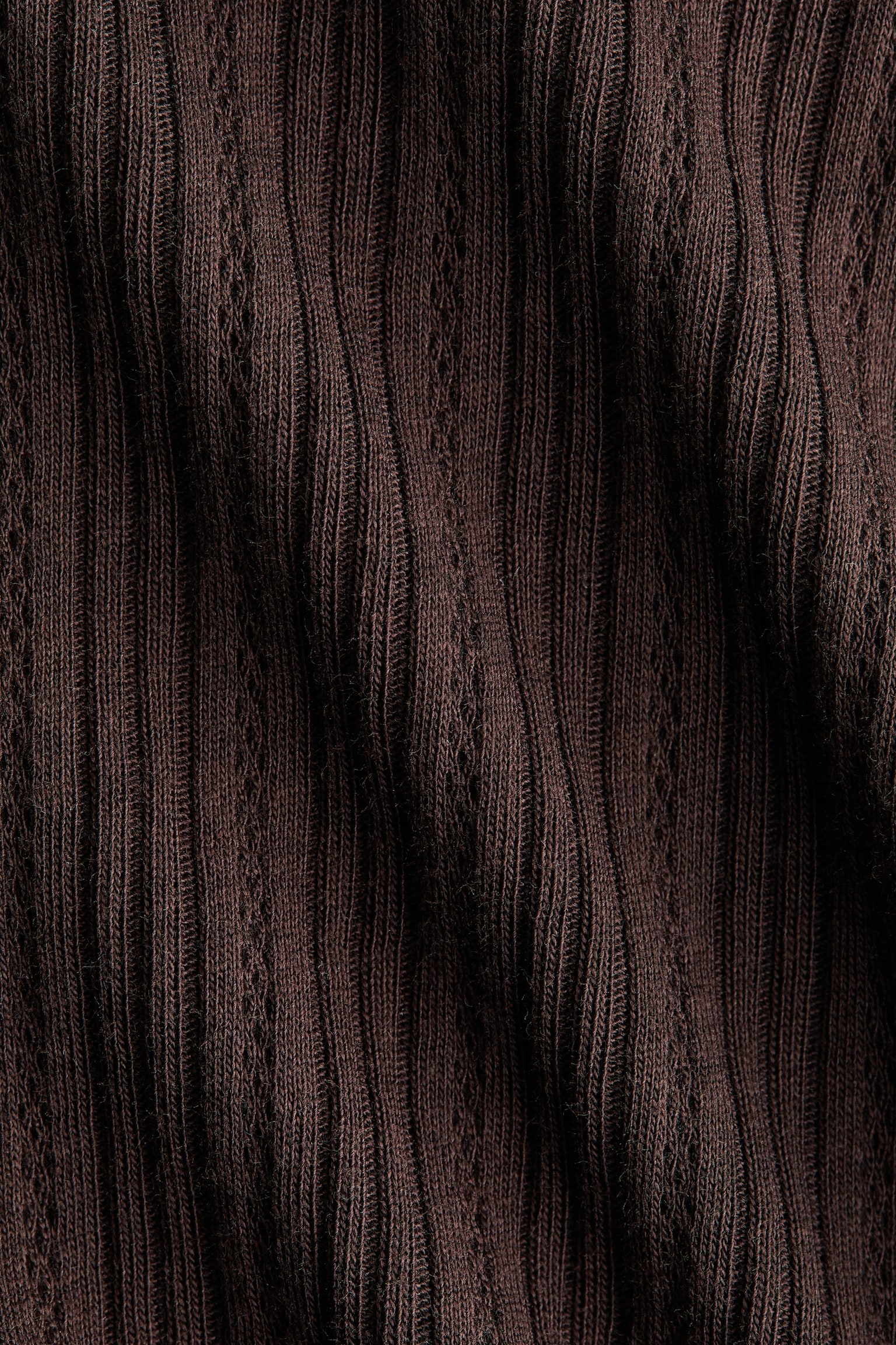 Shirt aus Pointelle-Jersey - Dunkelbraun/Weiss/Hellblau - 5