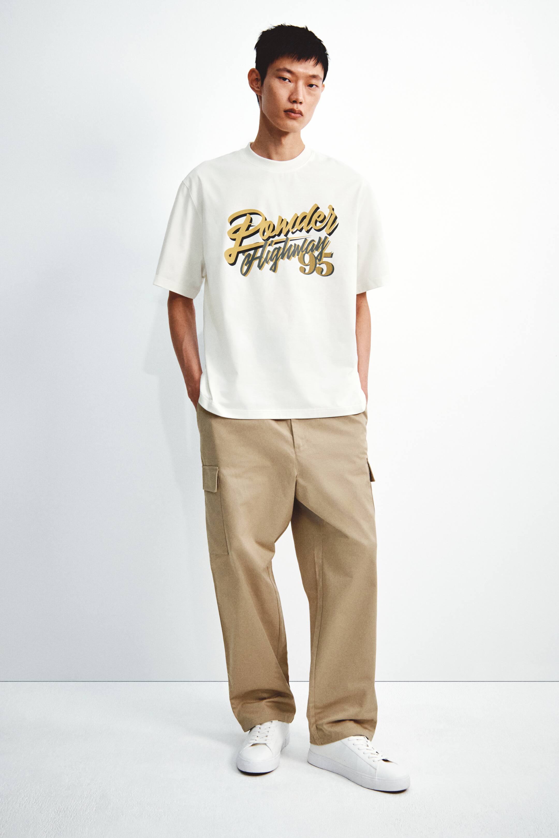 Xem ảnh lớn hơn: Áo thun cotton in hình - Màu trắng/Powder highway - Men | H&M VN 2