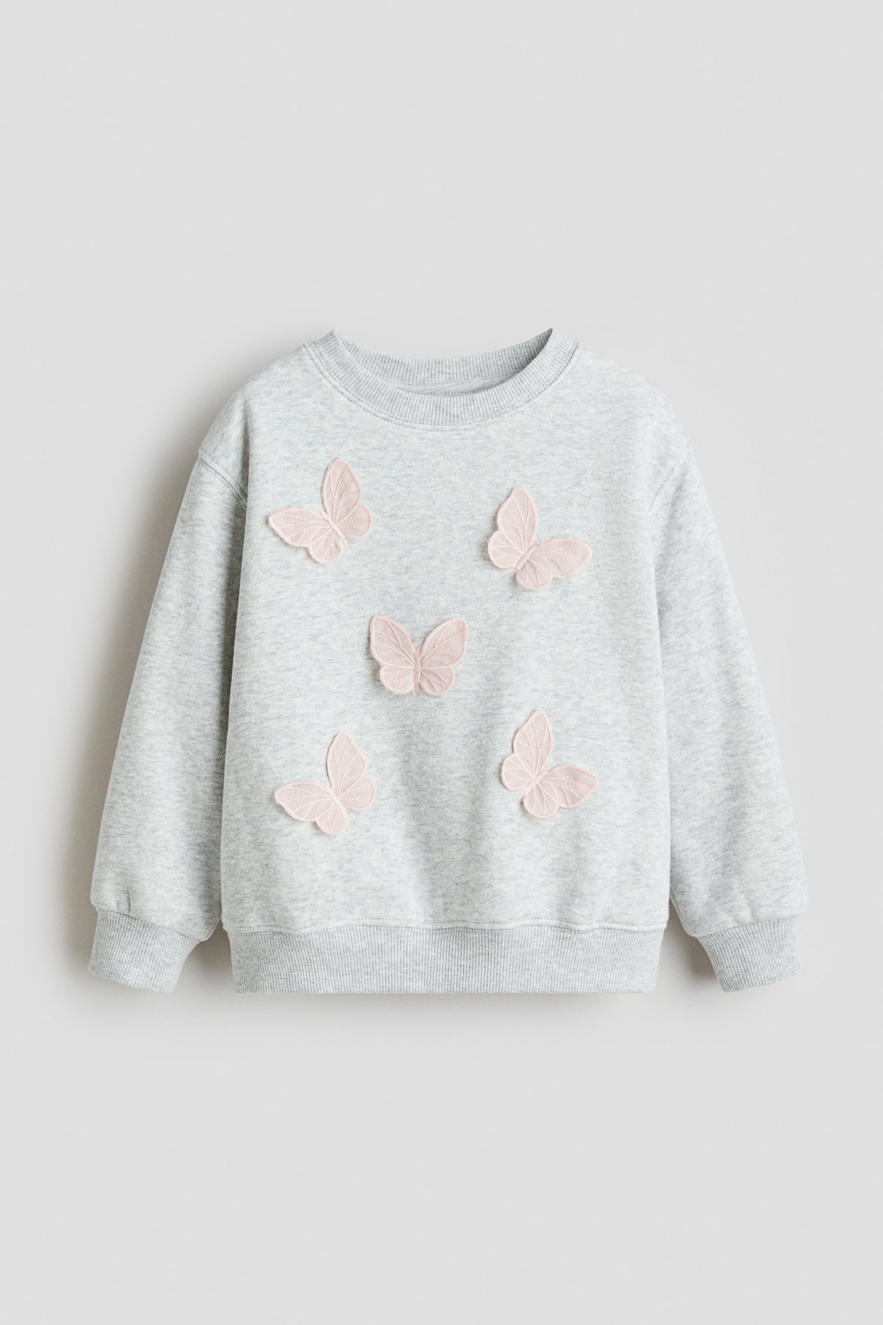 Sweatshirt Light gray melange/butterflies Kids H&M US