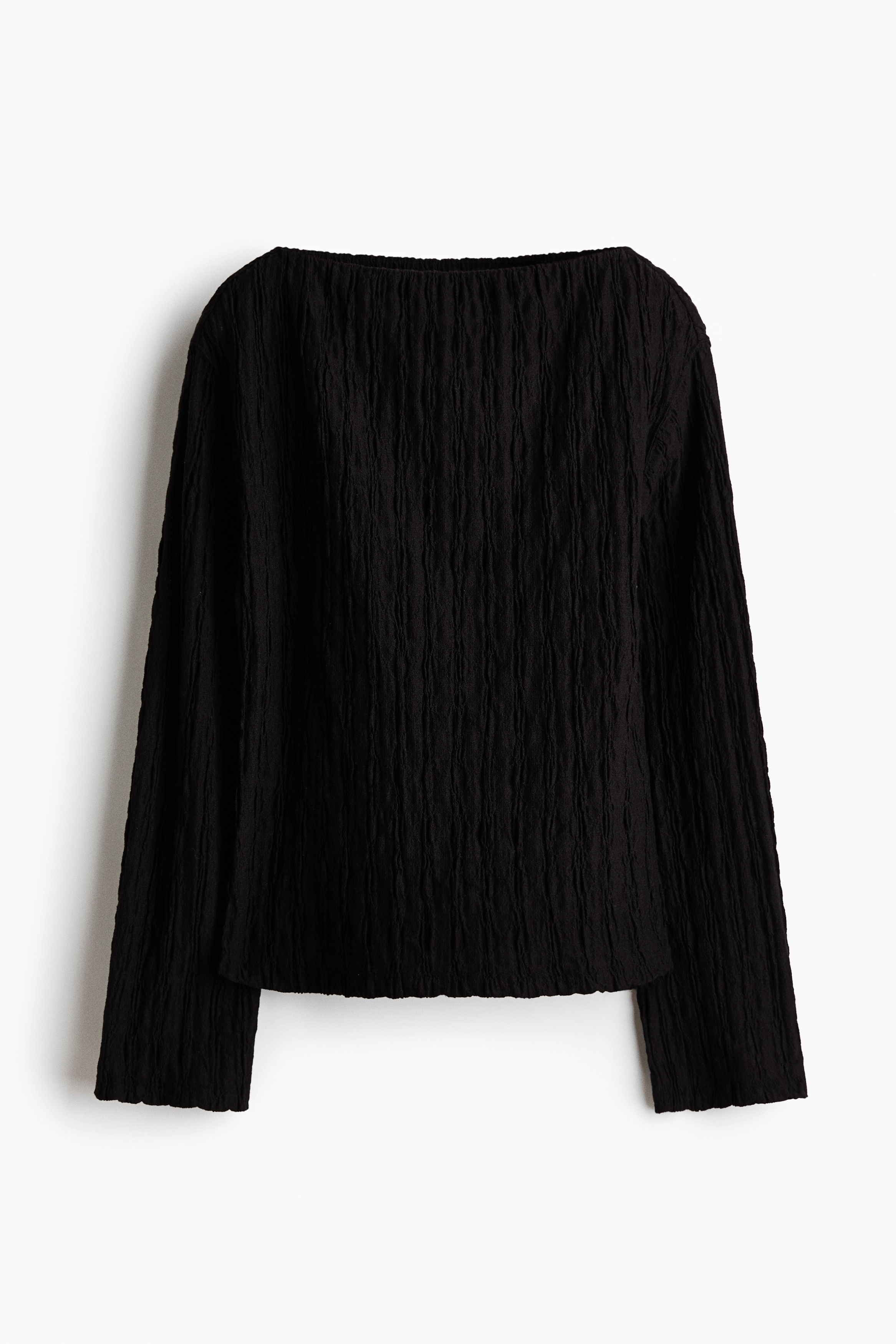 Boat-neck top - Black/Dark brown/Cream