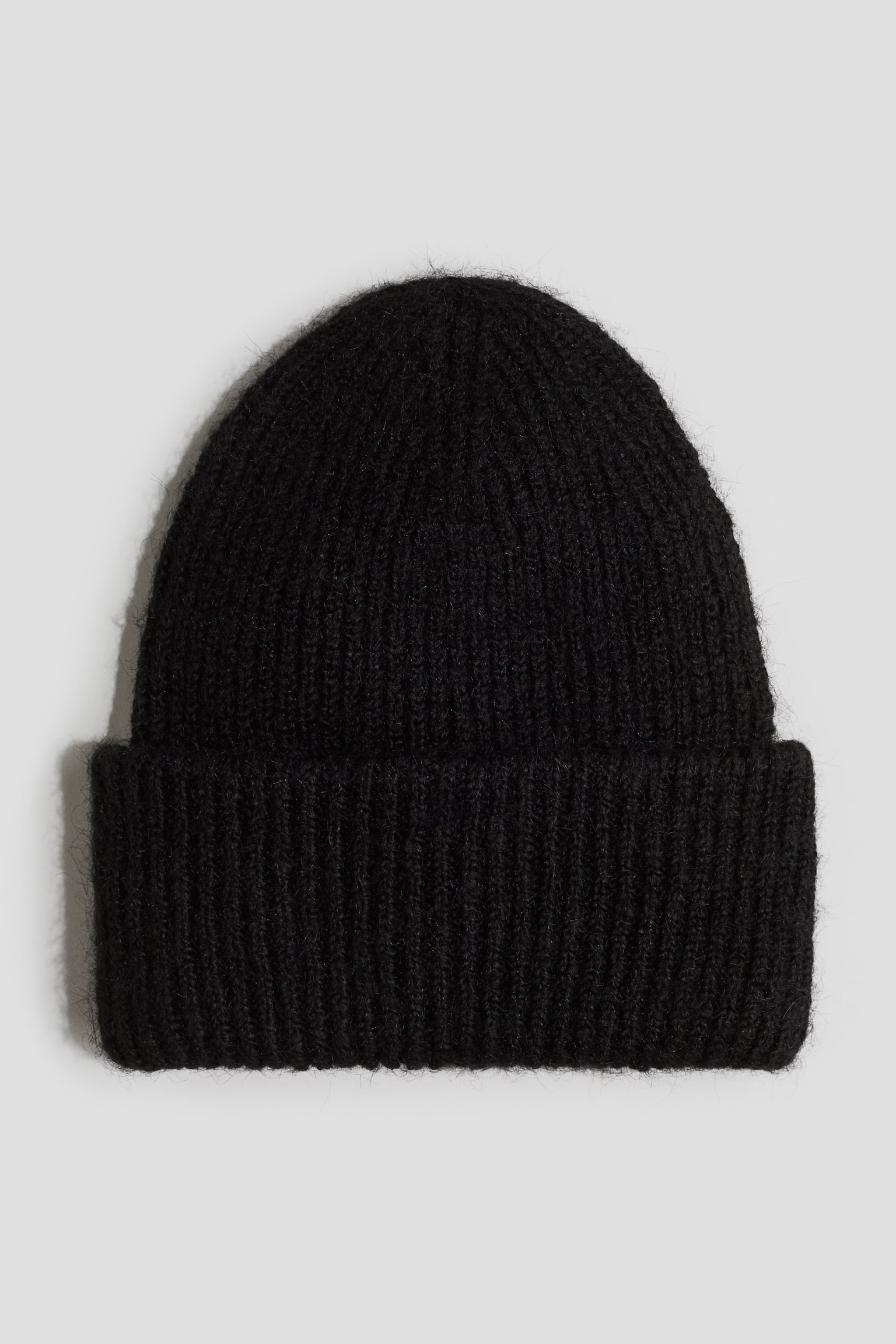 Rib-knit beanie - Black/Cream - 1