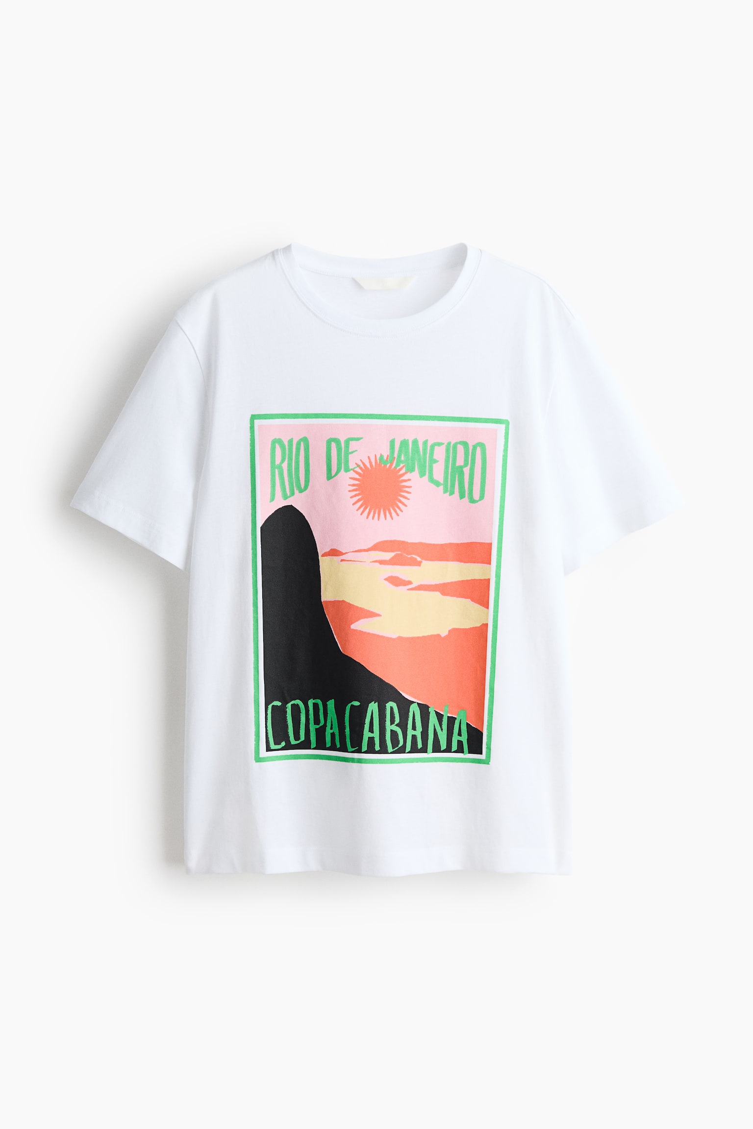Printed T-Shirt - White/Rio de Janeiro/Black/Costa Rica/Dusty pink/Solare/Dark brown/palm trees/Black/Tropical/Cream/Marrakech/Pink/Malibu/Brown/Solare/White/lemons/Light yellow/Energized - 1