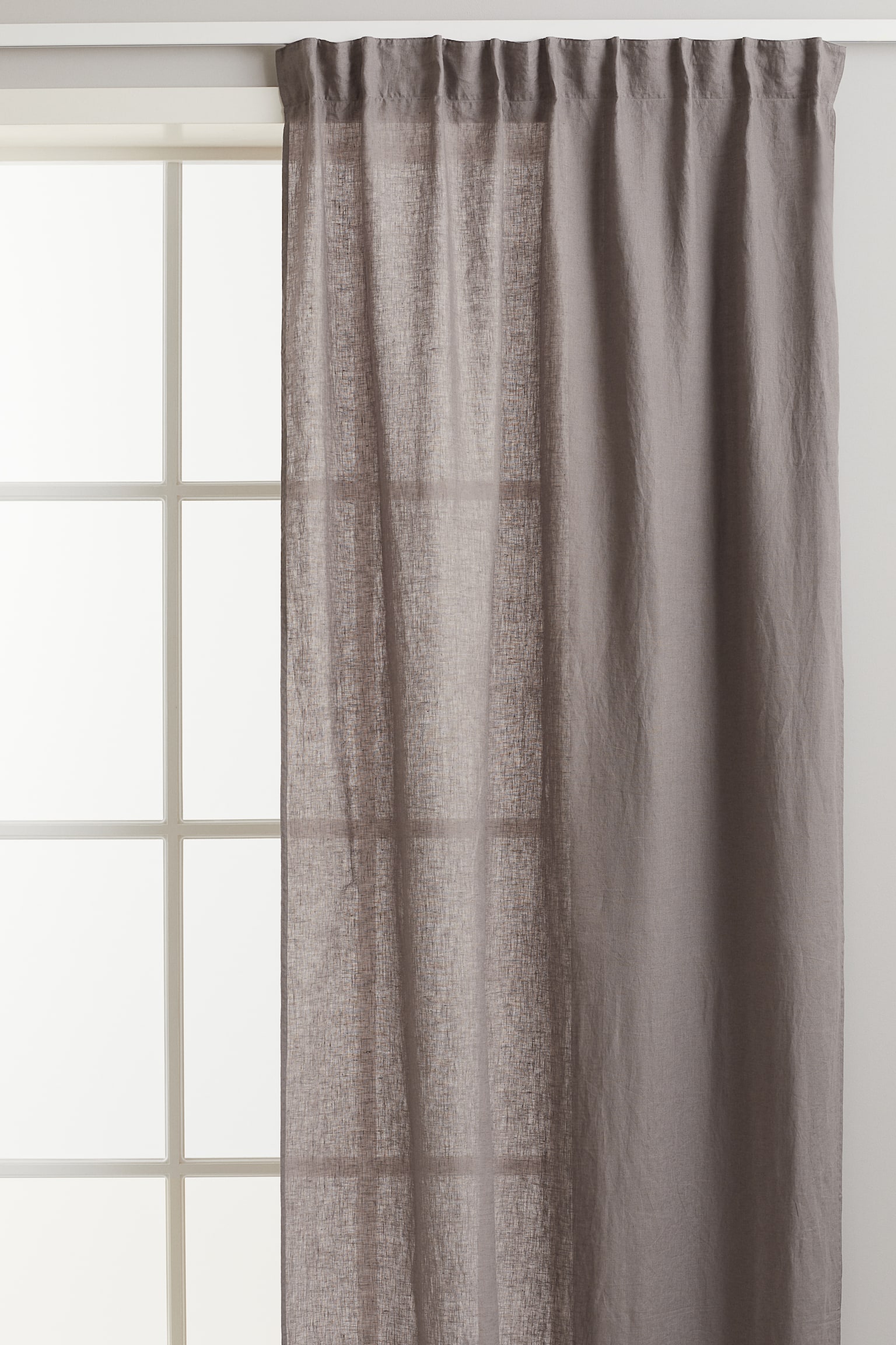 2-pack multiway linen curtains - Grey/Light beige/Greige - 1