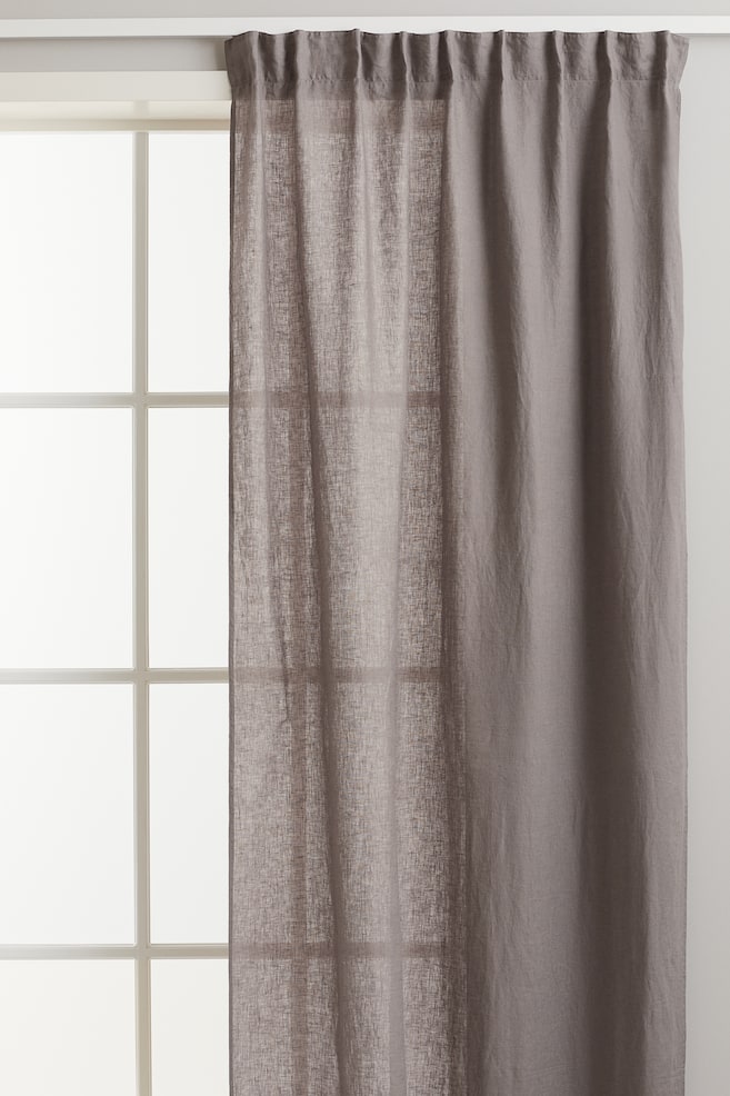 2-pack multiway linen curtains - Grey/White/Greige - 1