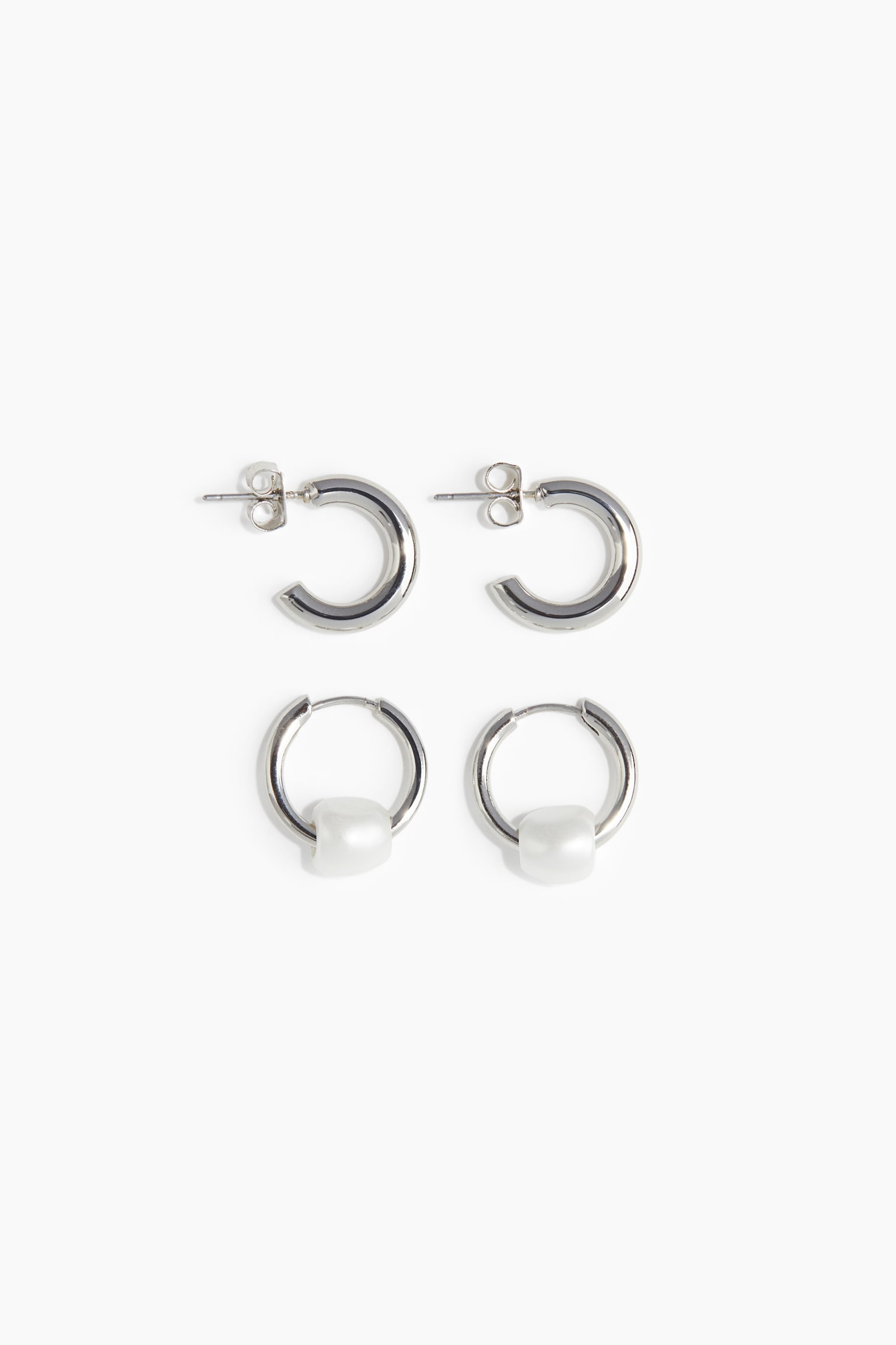 2 pairs earrings - Silver-coloured - 2