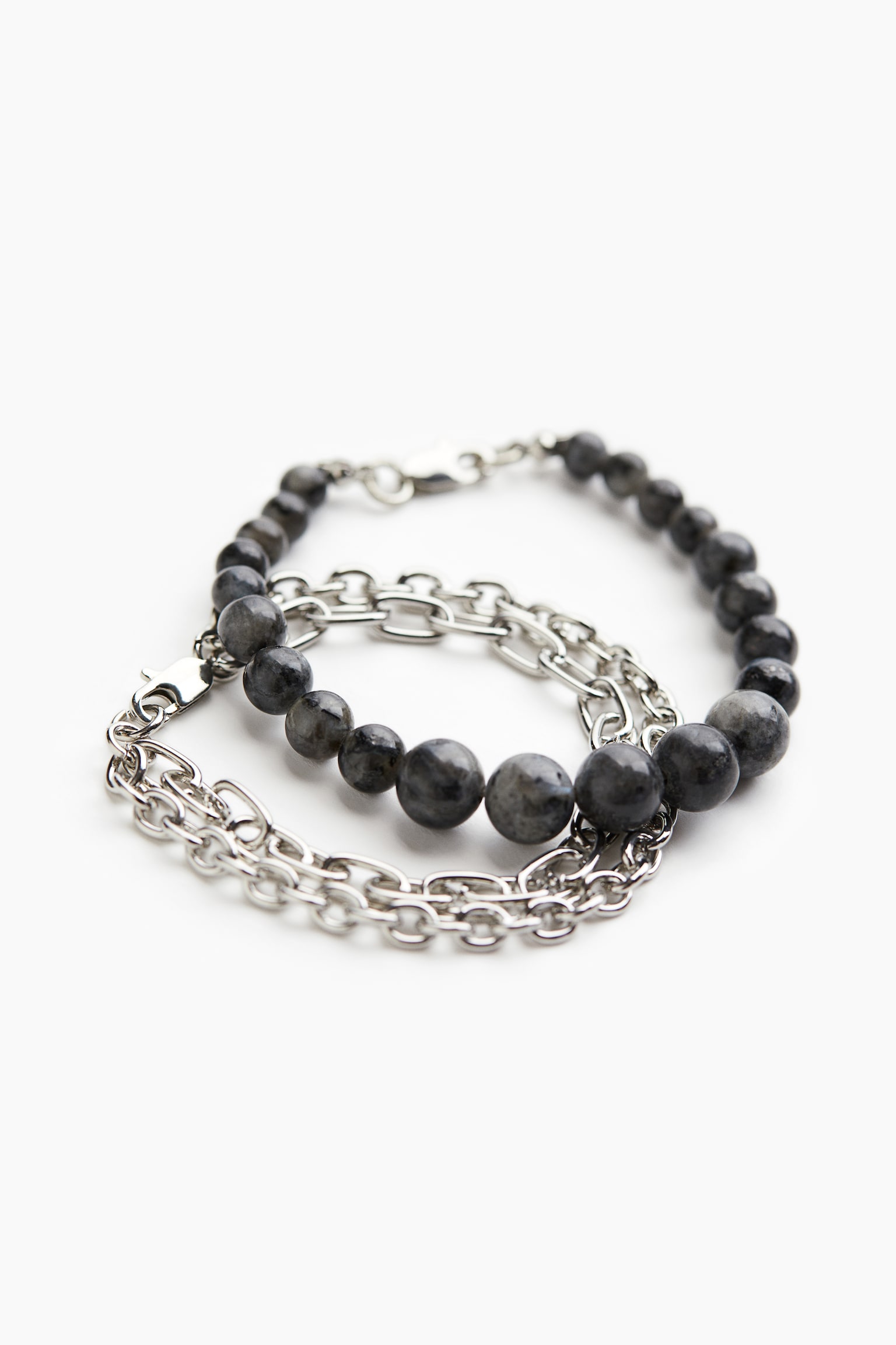 2-pack Bracelets - Dark grey/Silver colour/Brown/Silver colour - 2