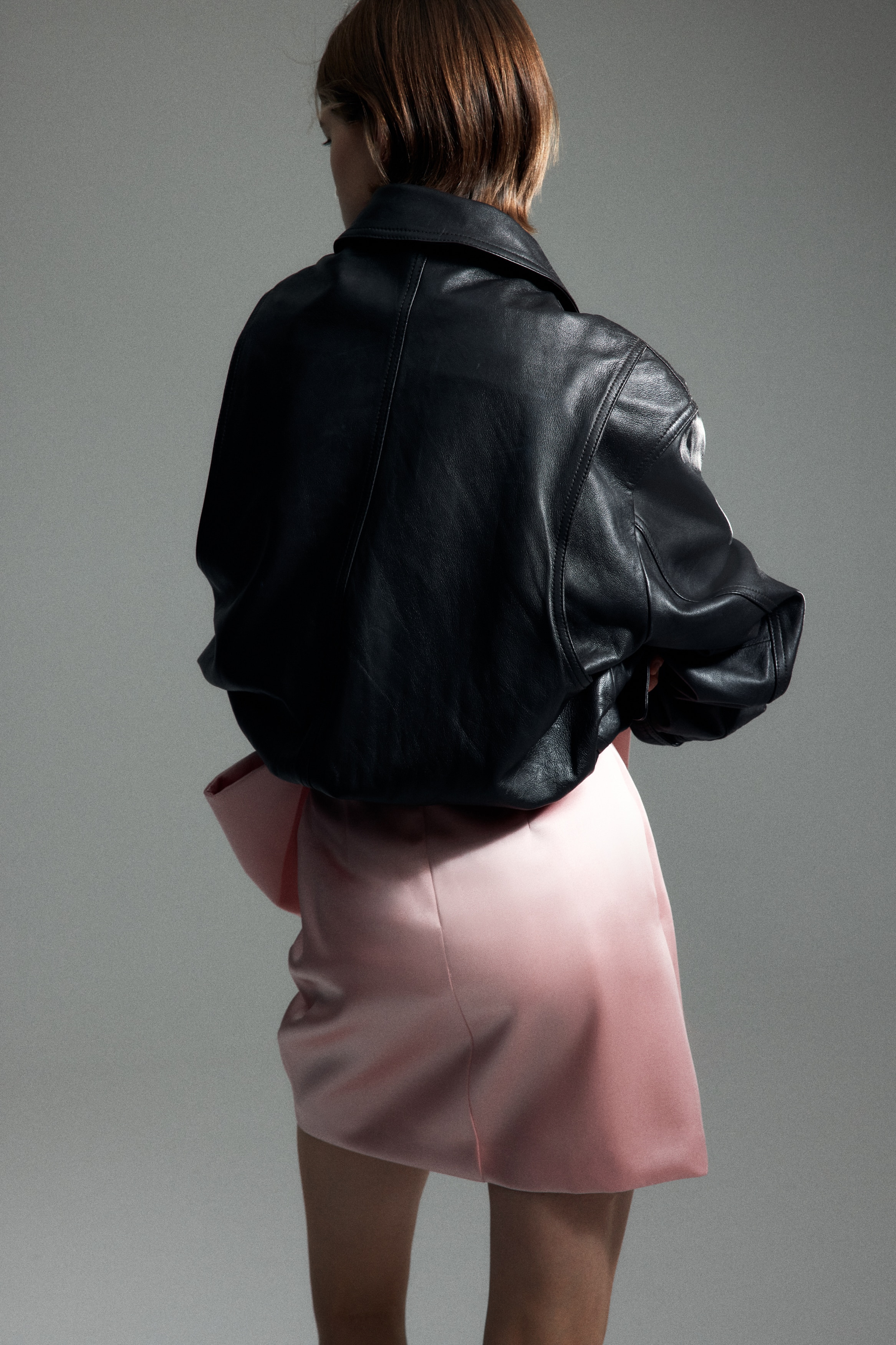 Bow-detail satin skirt