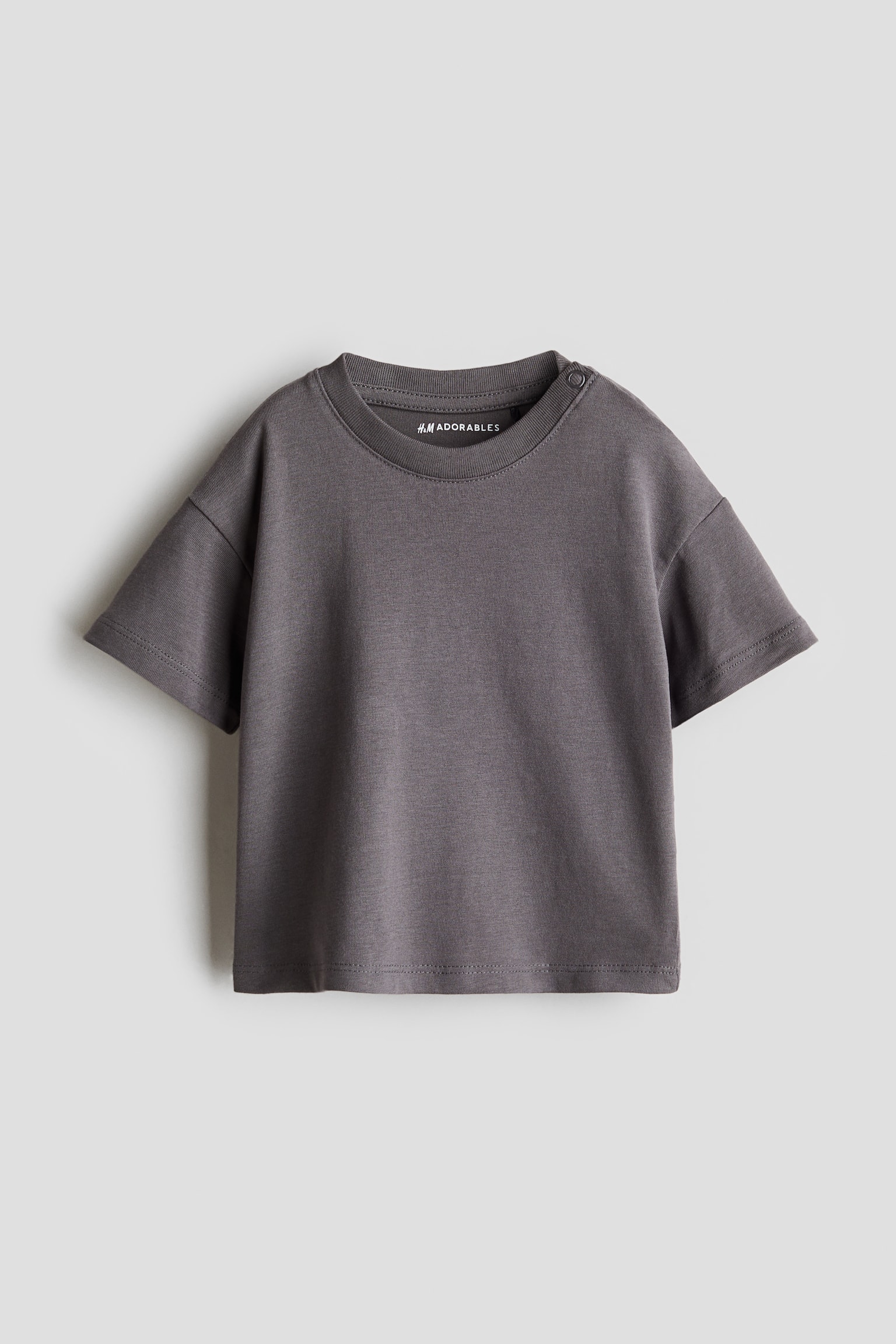 Oversized cotton T-shirt - Dark grey - 1