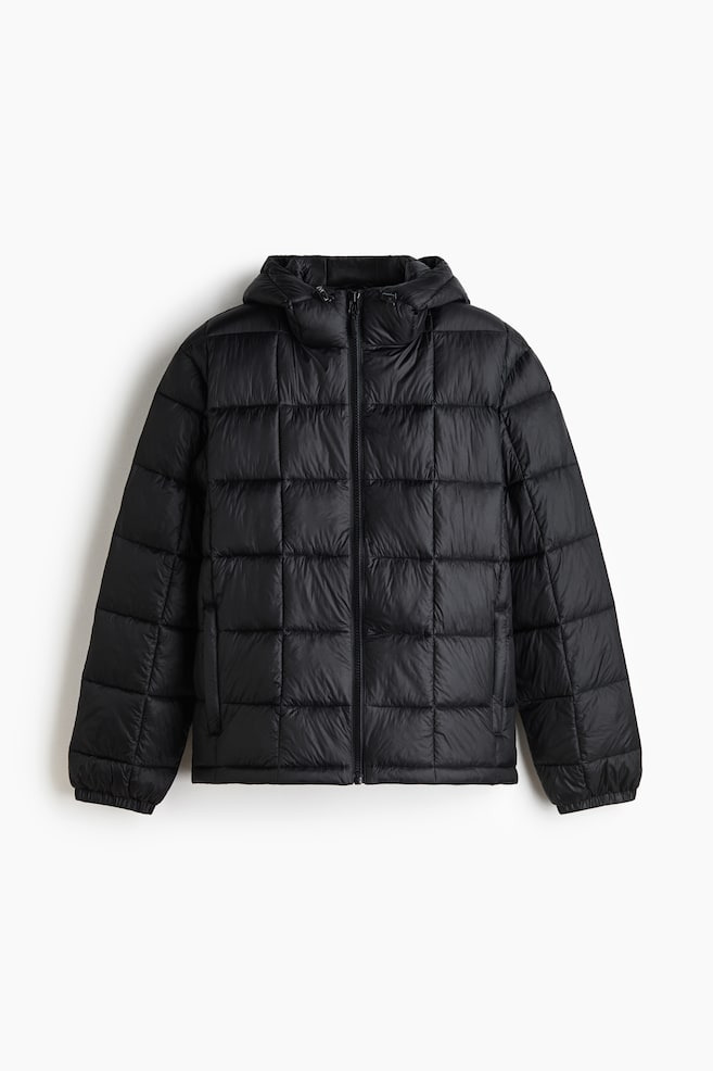 Lightweight Puffer Jacket - Black/Dark khaki green - 1