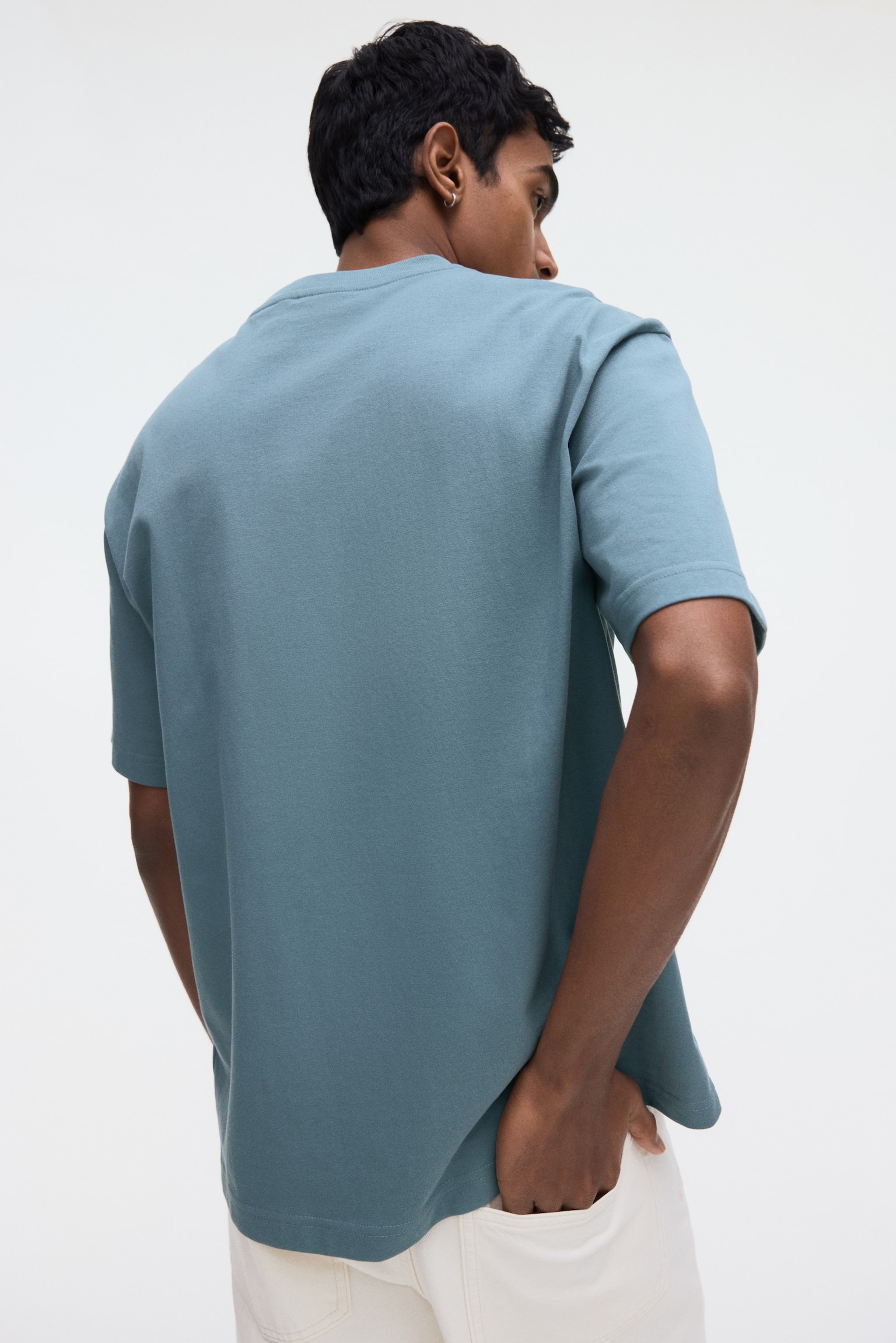 T-shirt i COOLMAX® Relaxed Fit - Blågrön/Mörkgrå/Vit/Svart - 3