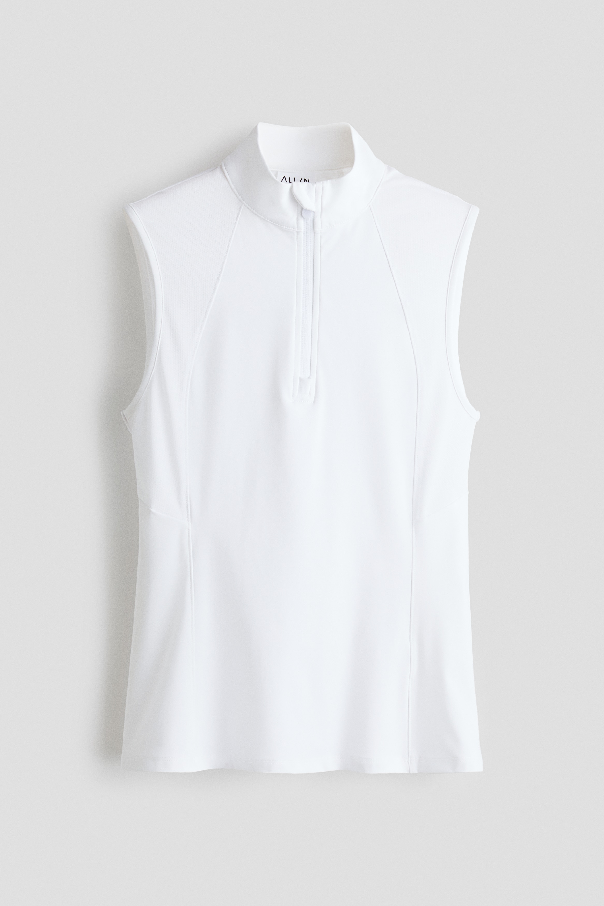 Sportowy top bez rękawów Slim Fit - Biały/Ciemnoniebieski