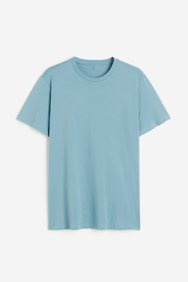 3-pack Regular Fit Round-neck T-shirts - Turquoise/White/Black/Blue/Light blue/White/dc - 2