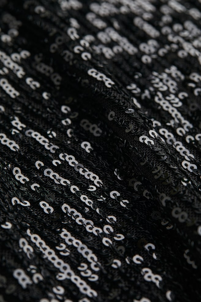 Sequined wrap dress - Black/Beige - 3