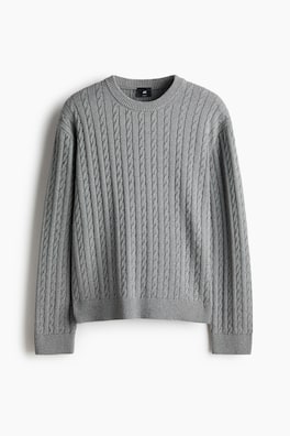 Kabelstickad tröja Regular Fit