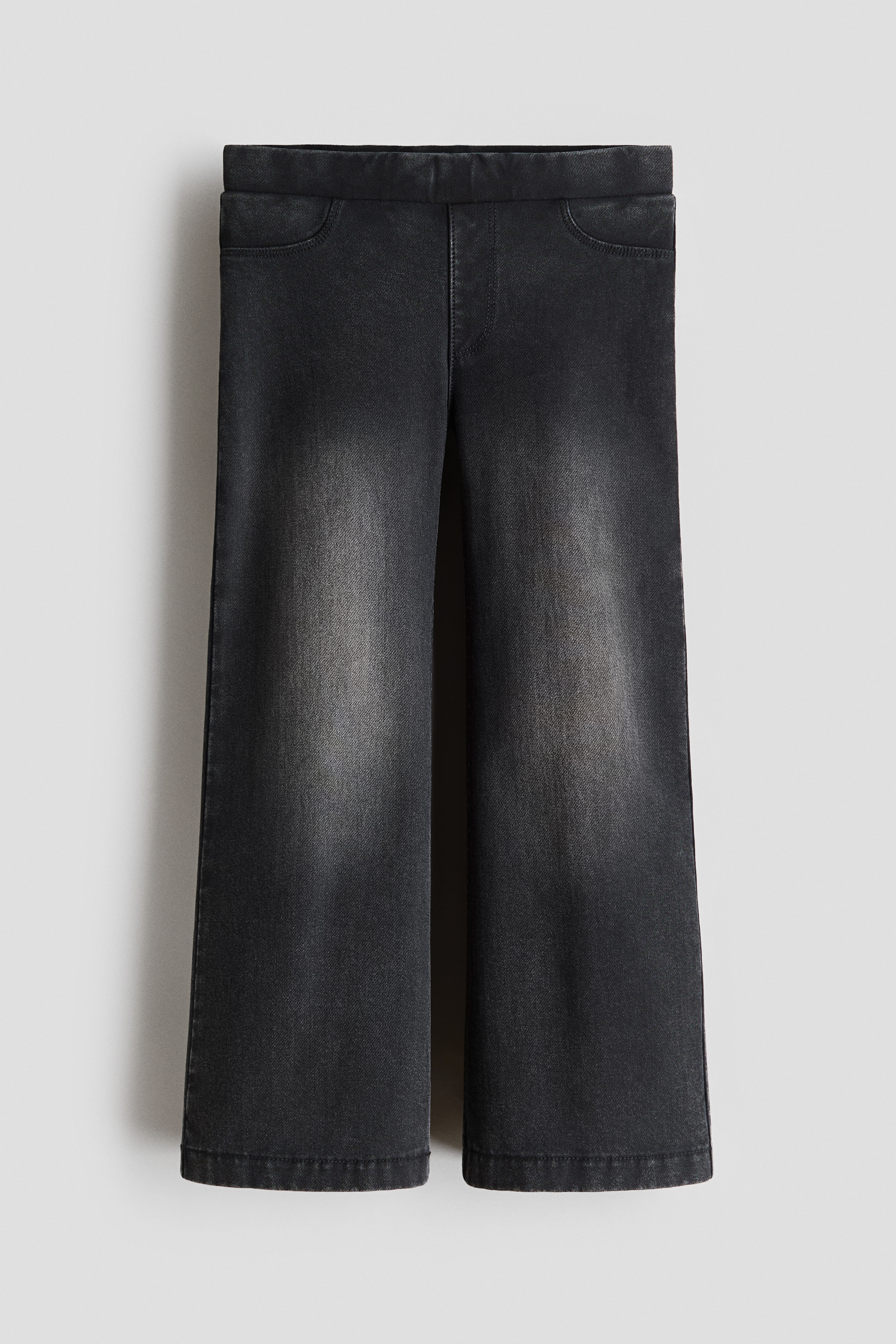 Denim-Look Wide-Leg Jeggings