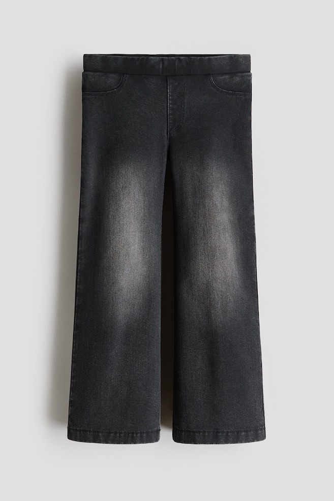 Jegging met denimlook en wijde pijpen - Washed denimzwart/Licht denimblauw/Donker denimblauw - 1