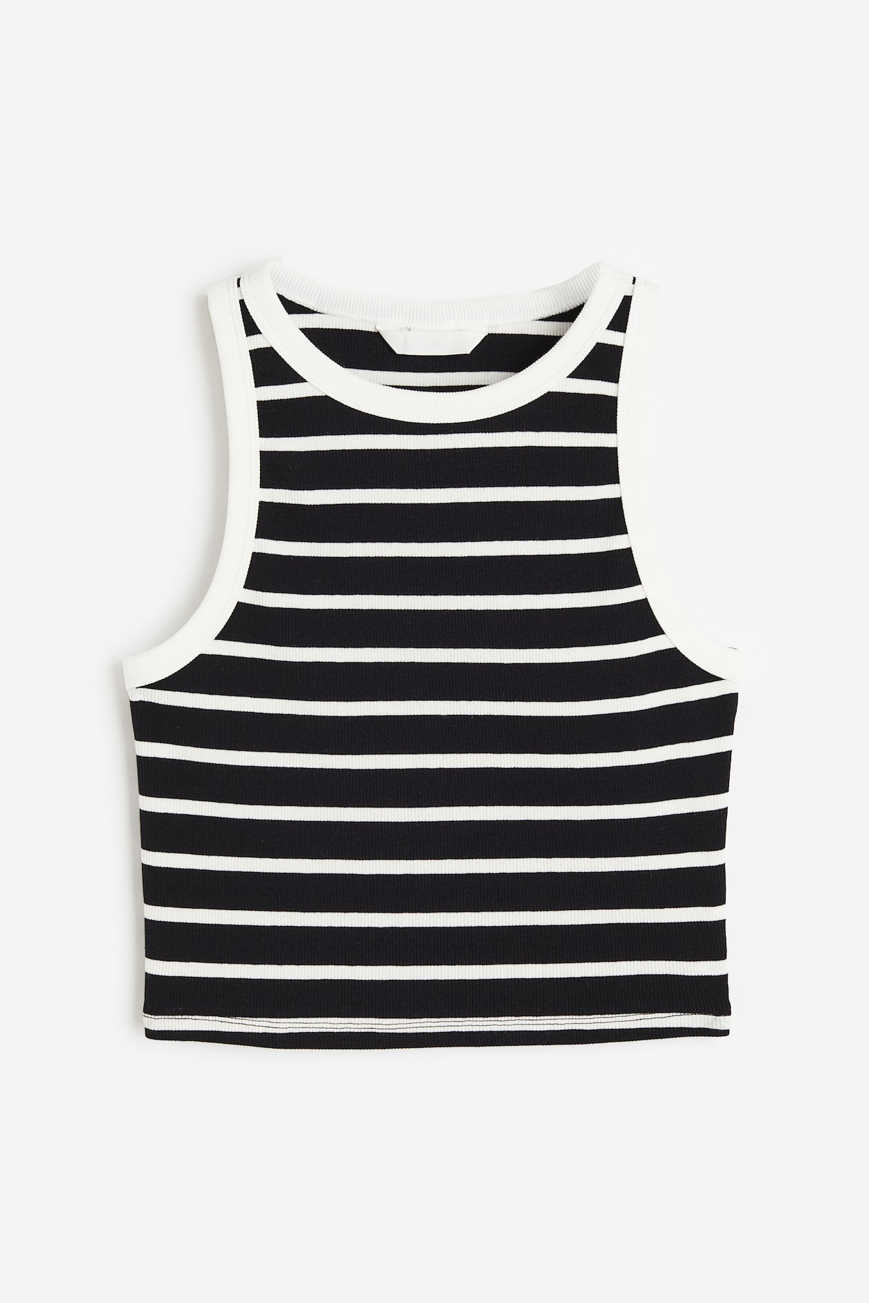 Crop Tank Top - Black/white striped - Ladies | H&M US