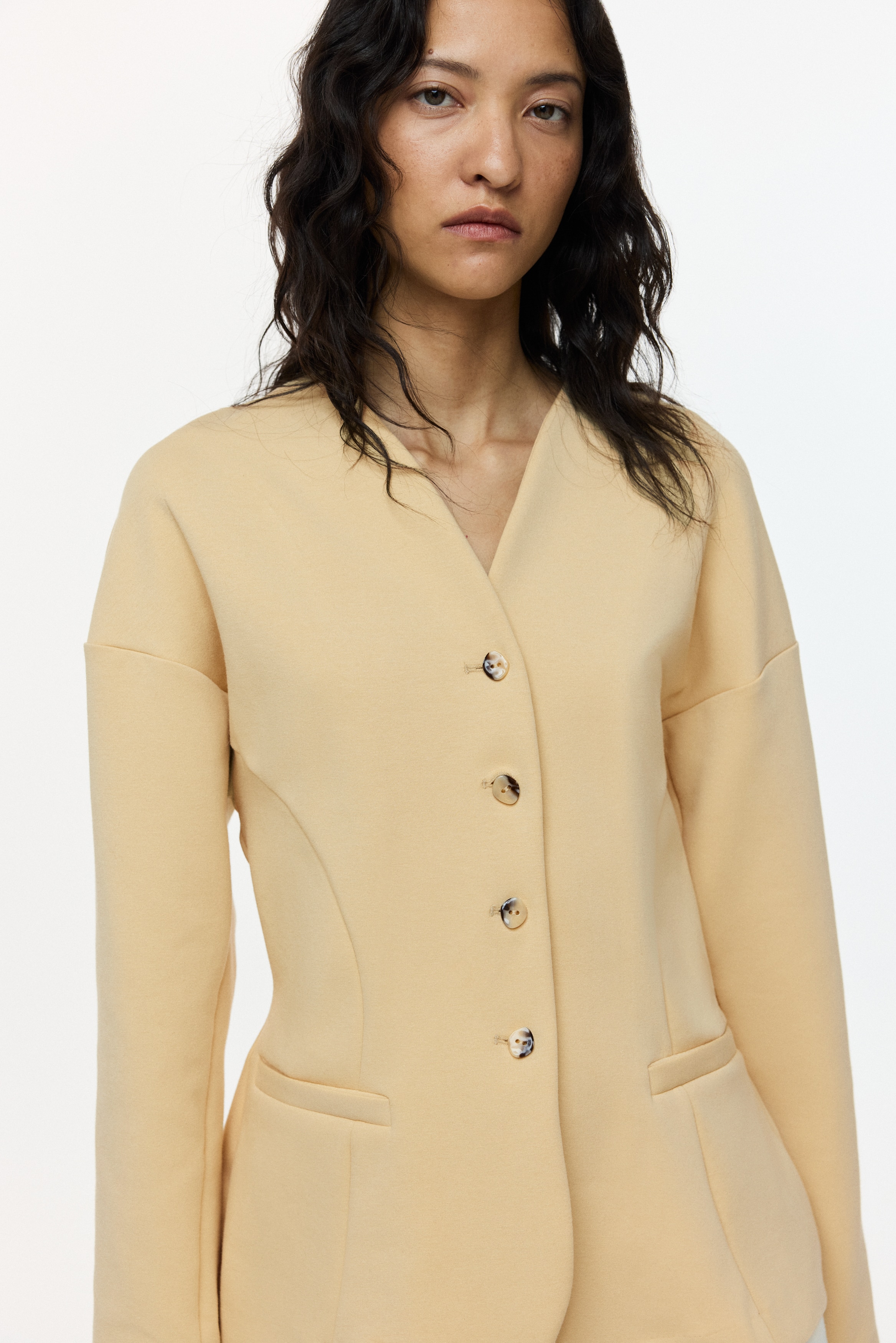 Blazer en jersey - Beige/Noir/Marron