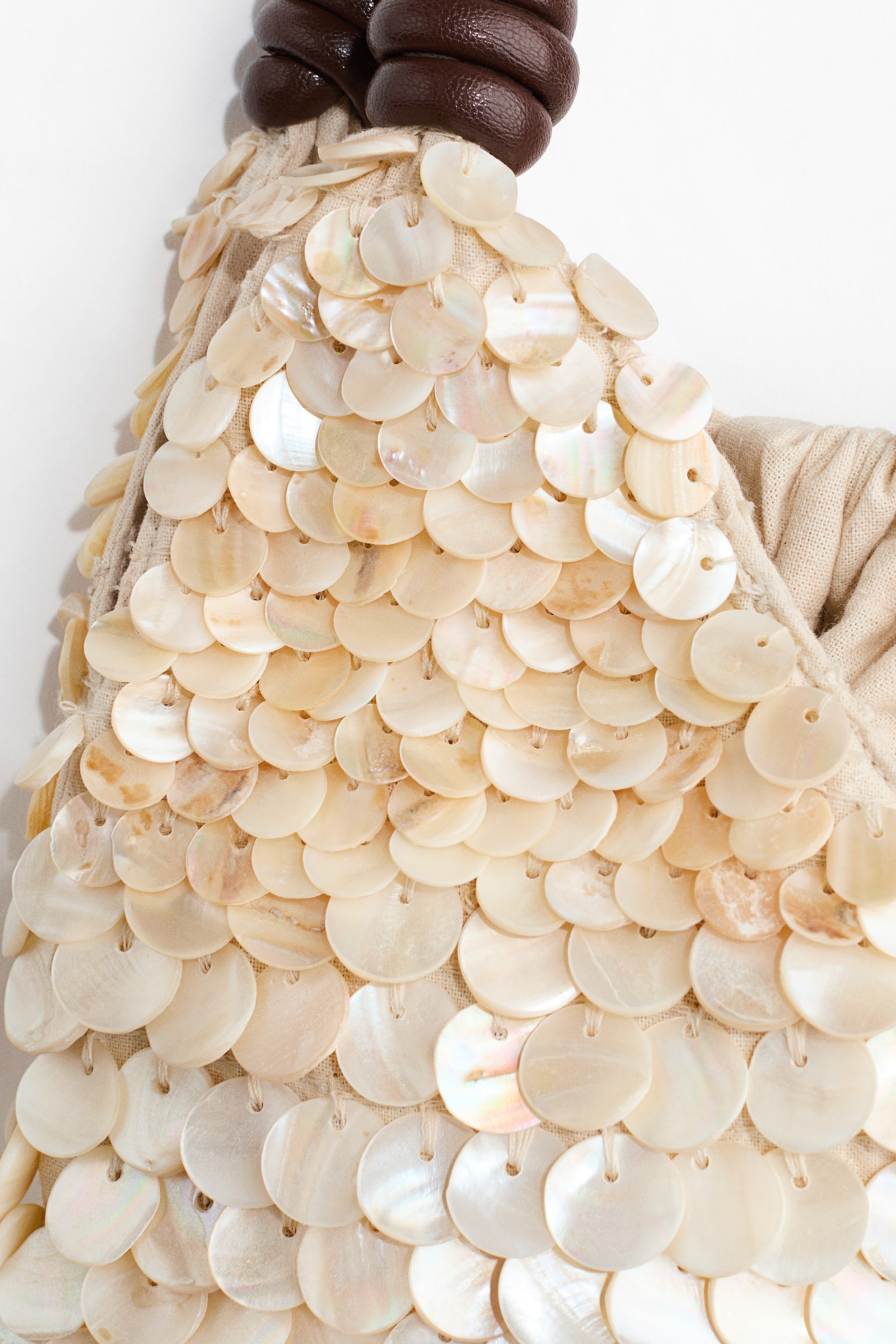 Sequined handbag - Cream - 4