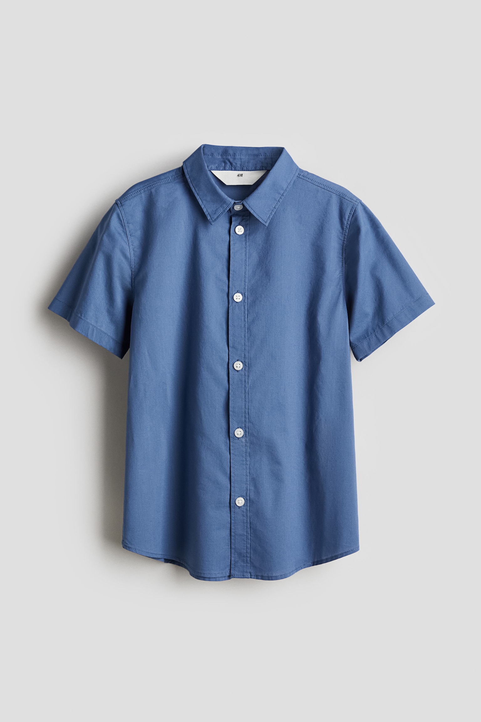 Short Sleeve Cotton Shirt - Blue/White/Blue/Pinstripe/Light blue/Navy blue - 1