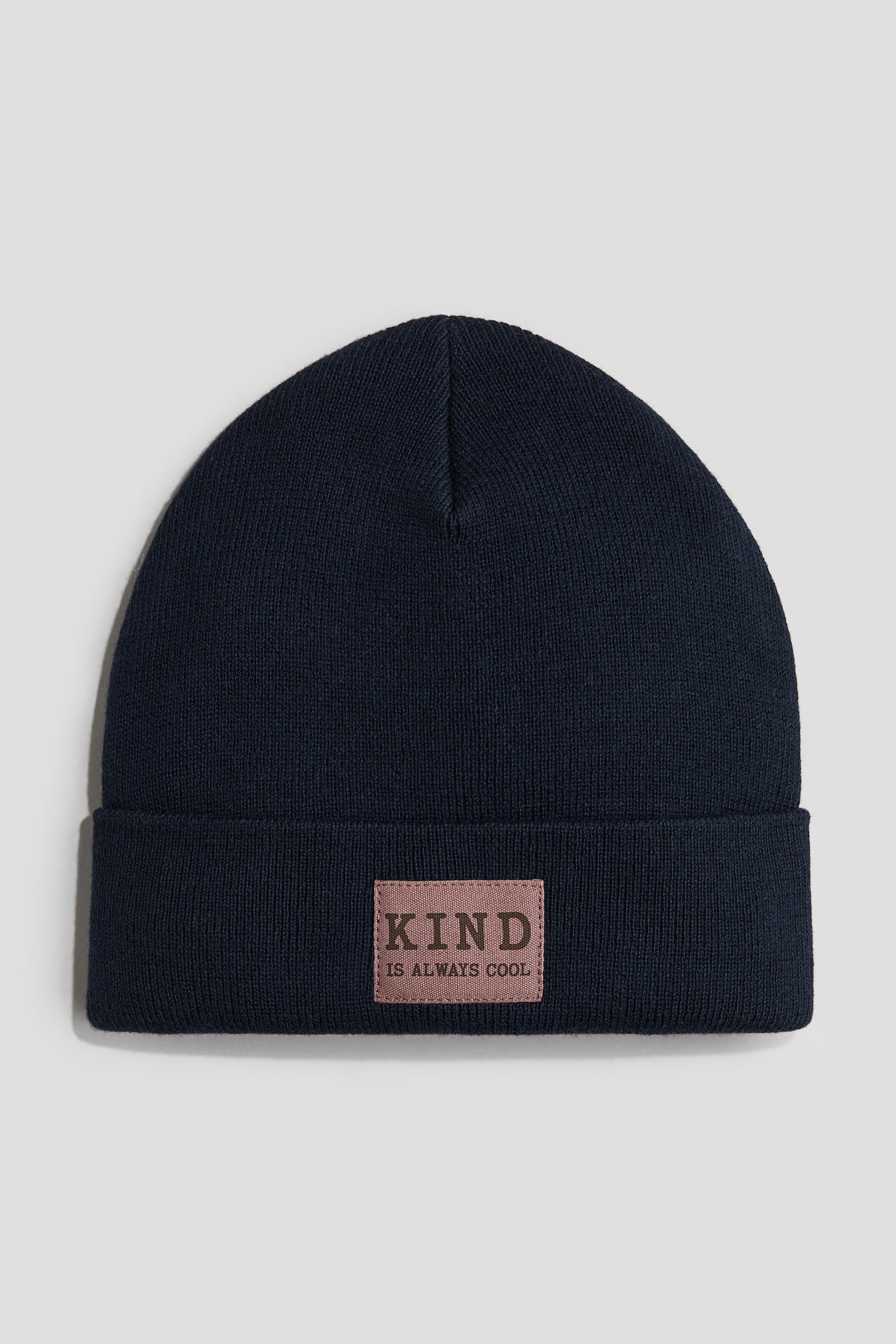 Fine-knit beanie - Navy blue - 1