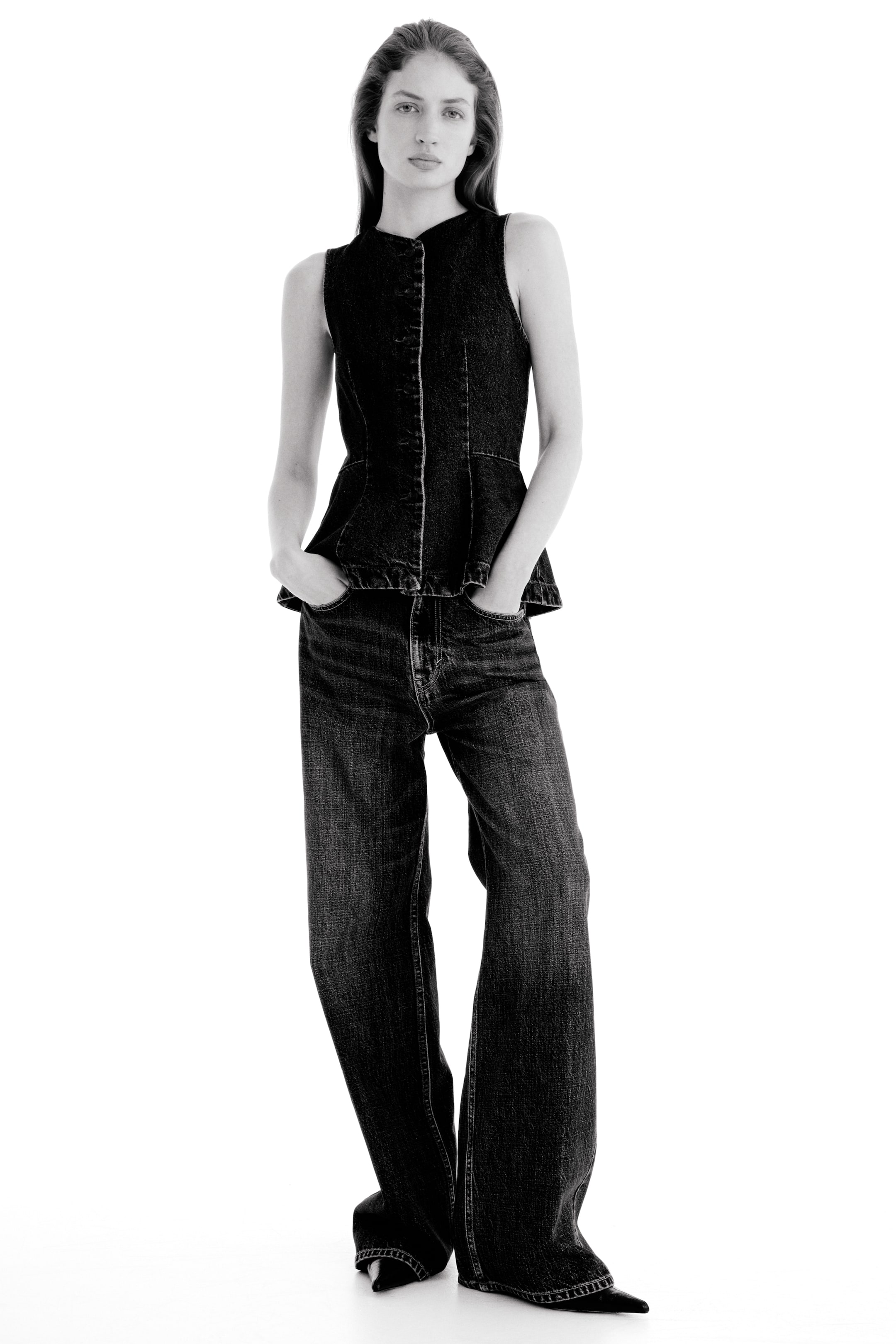 View larger image: Peplum waistcoat - Dark denim blue - Ladies | H&M IE 1