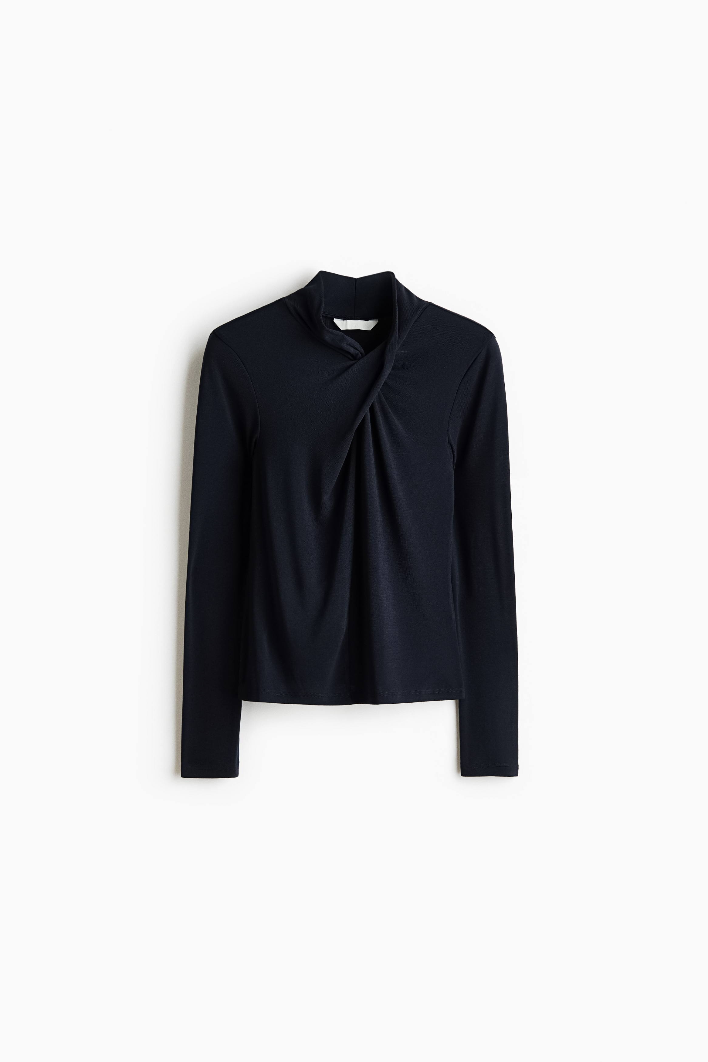 Twist-detail jersey top - Navy blue/Dark blue/Dark brown