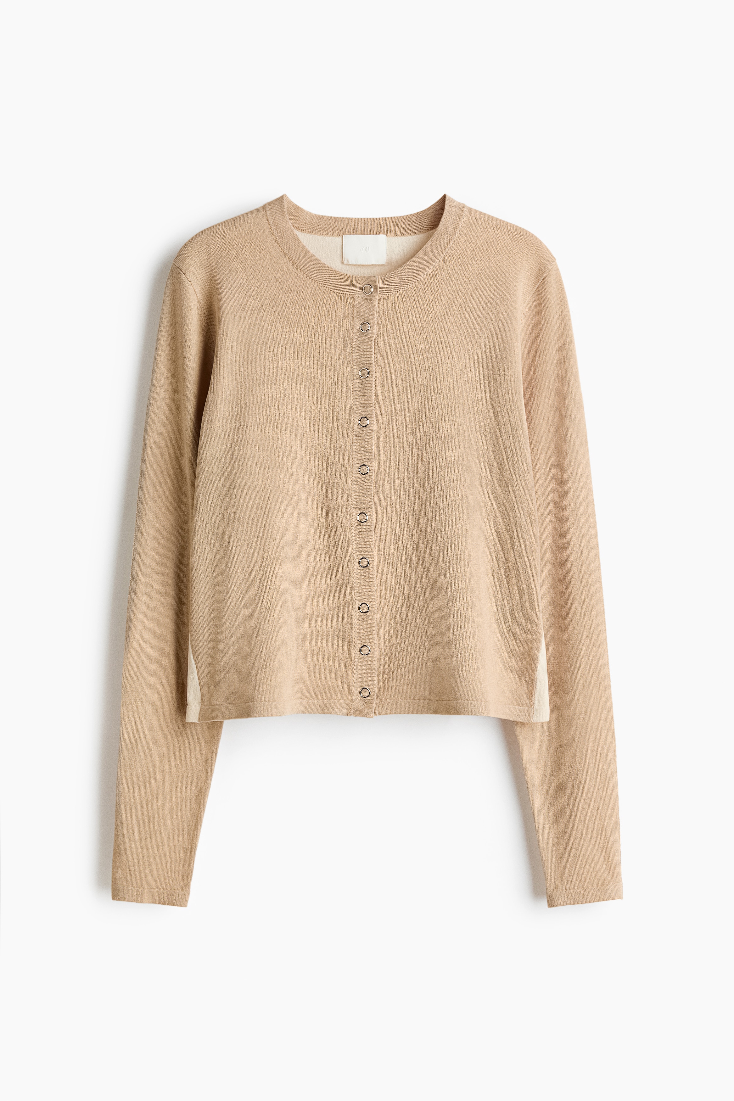 ツートーンカーディガン - ベージュ／カラーブロック - レディース