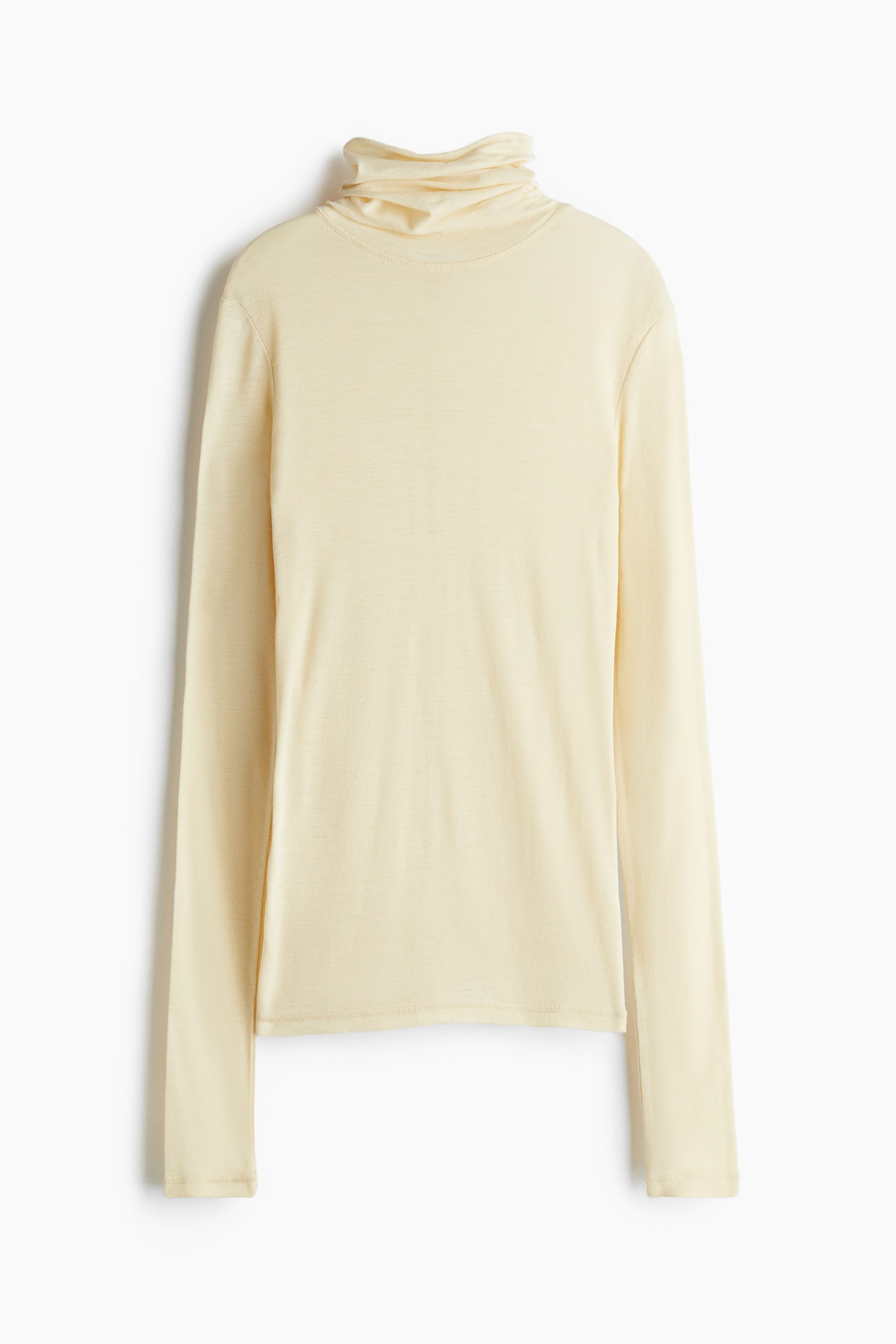 Polo-neck wool top - Cream/White/Black/Dark grey marl - 2