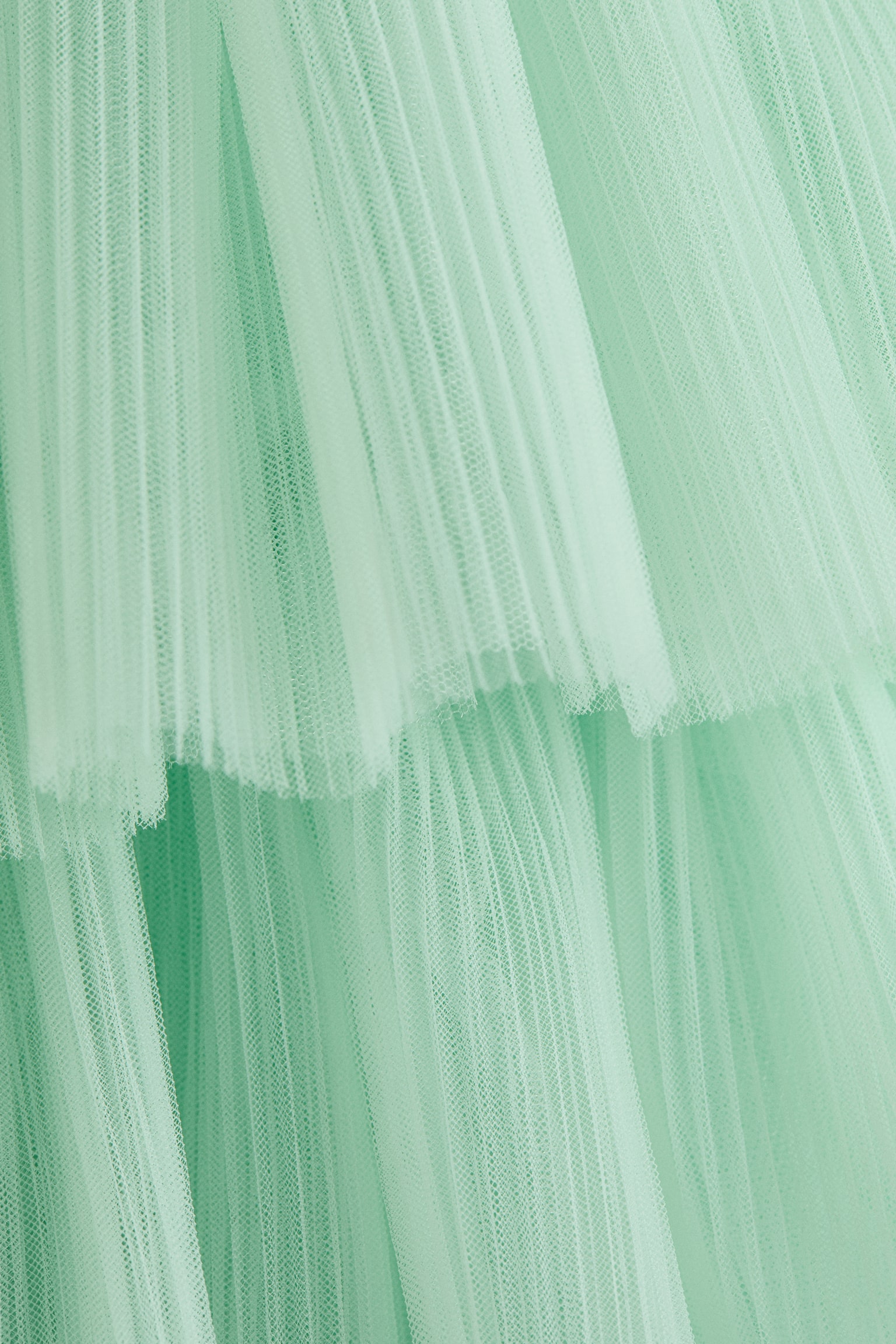 Tiered tulle-skirt dress - Mint green/Cream/Floral/Dark pink - 3