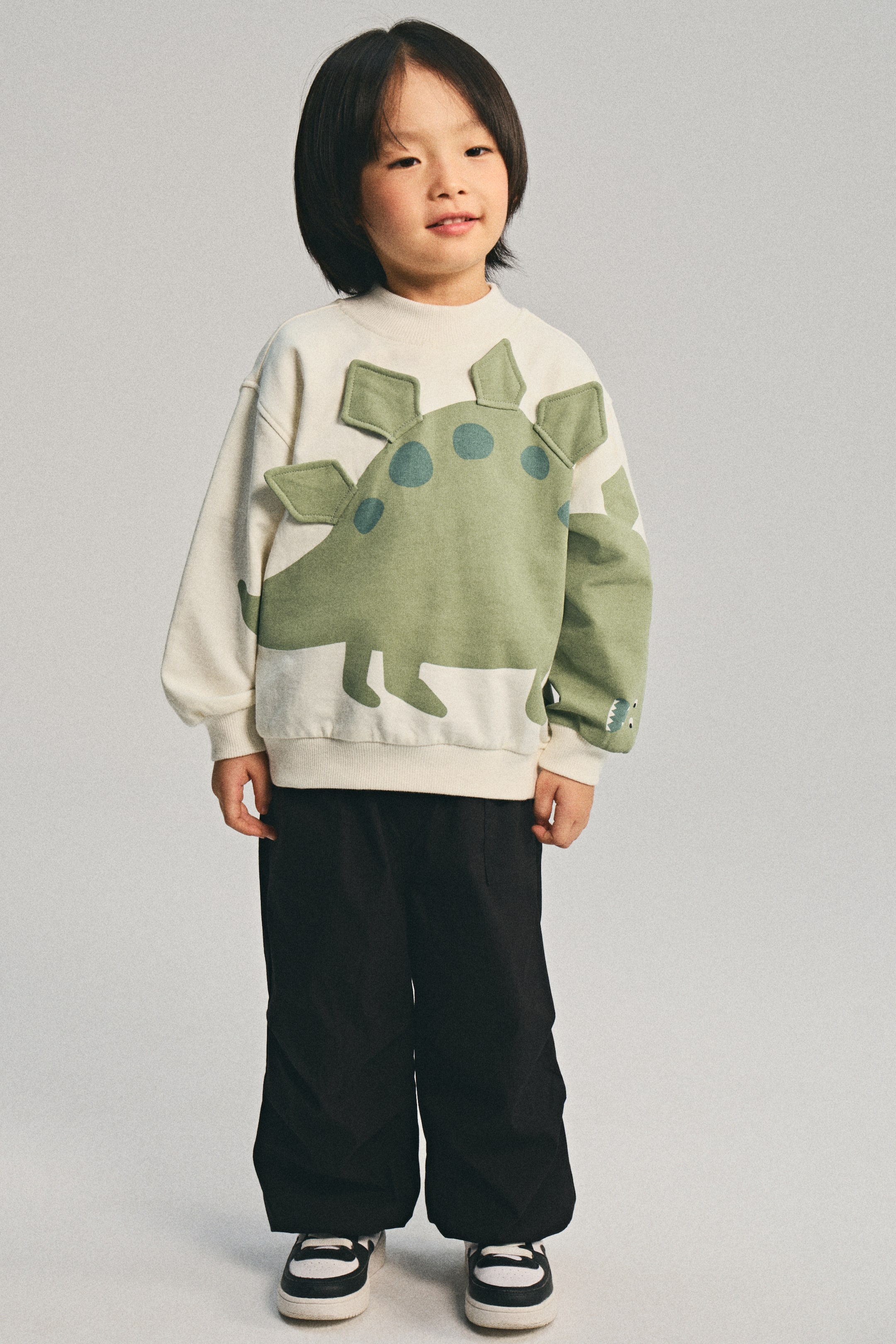 이미지 확대 보기: 프린트 스웨트셔츠 - 화이트/그린 - Kids | H&M KR 2