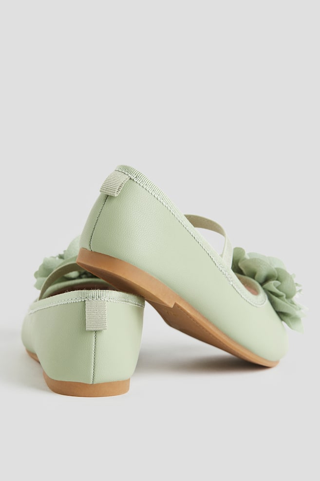 Appliquéd ballet pumps - Light green - 4