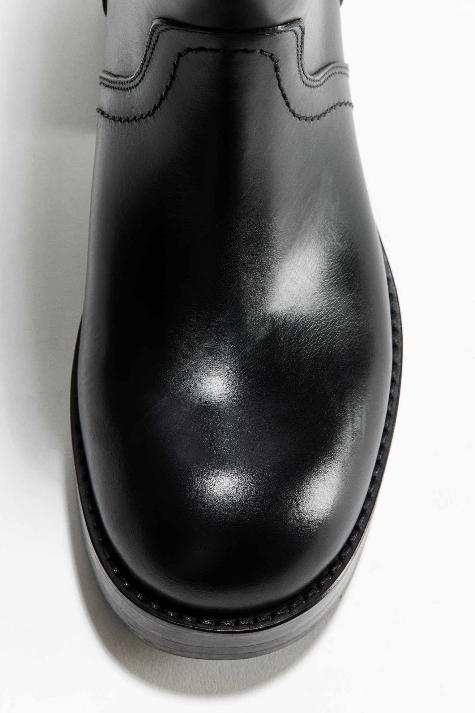 Женские ботинки H&M Calf-High Leather, цвет: Чёрный — фото 7